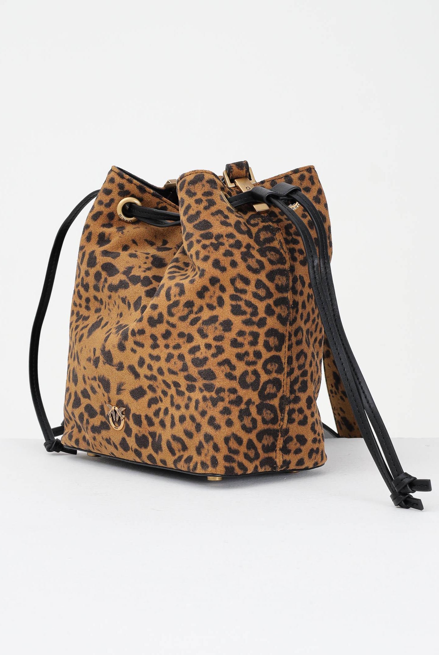PINKO Borsa mini cammello da donna in Suede Leopardato 104303A32A M35Q PINKO