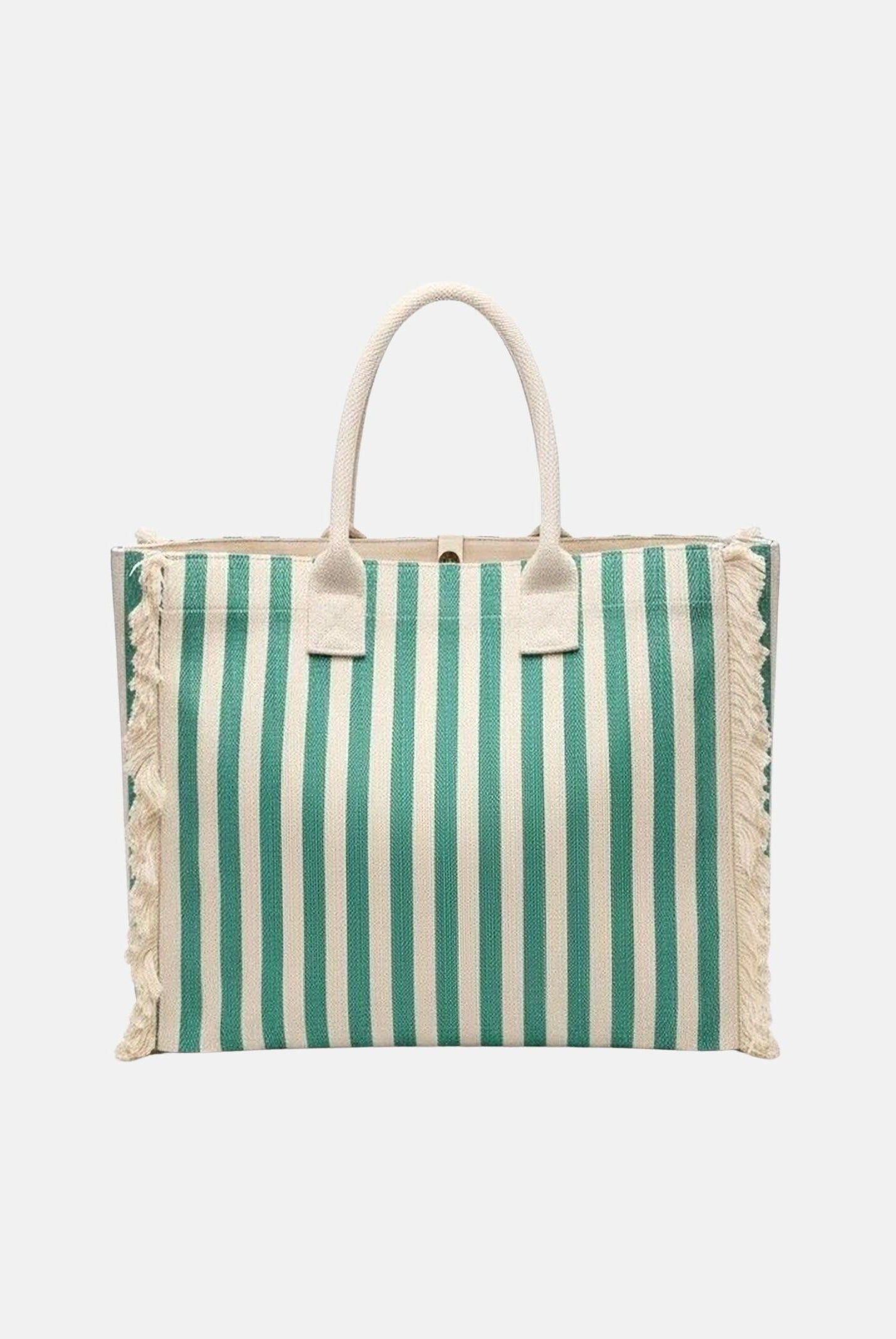 MARC ELLIS Borsa mare verde e panna da donna con motivo a righe e logo BUBY-S-JOAN SOGR MARC ELLIS