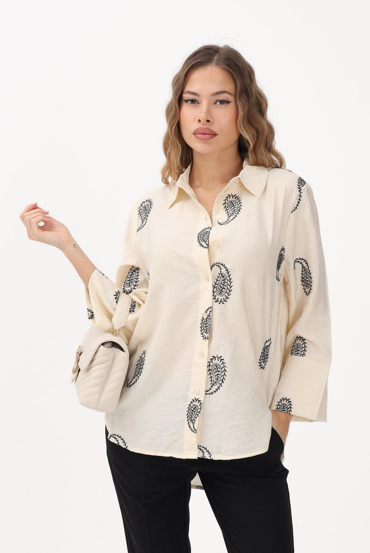 JDY Camicia panna da donna con fantasia paisley 15367956 ECBL JDY