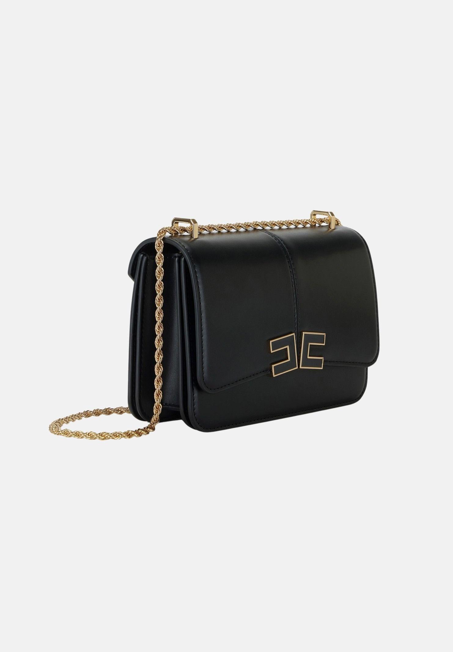 ELISABETTA FRANCHI Borsa a tracolla nera da donna con logo BS91A61E2 110 ELISABETTA FRANCHI