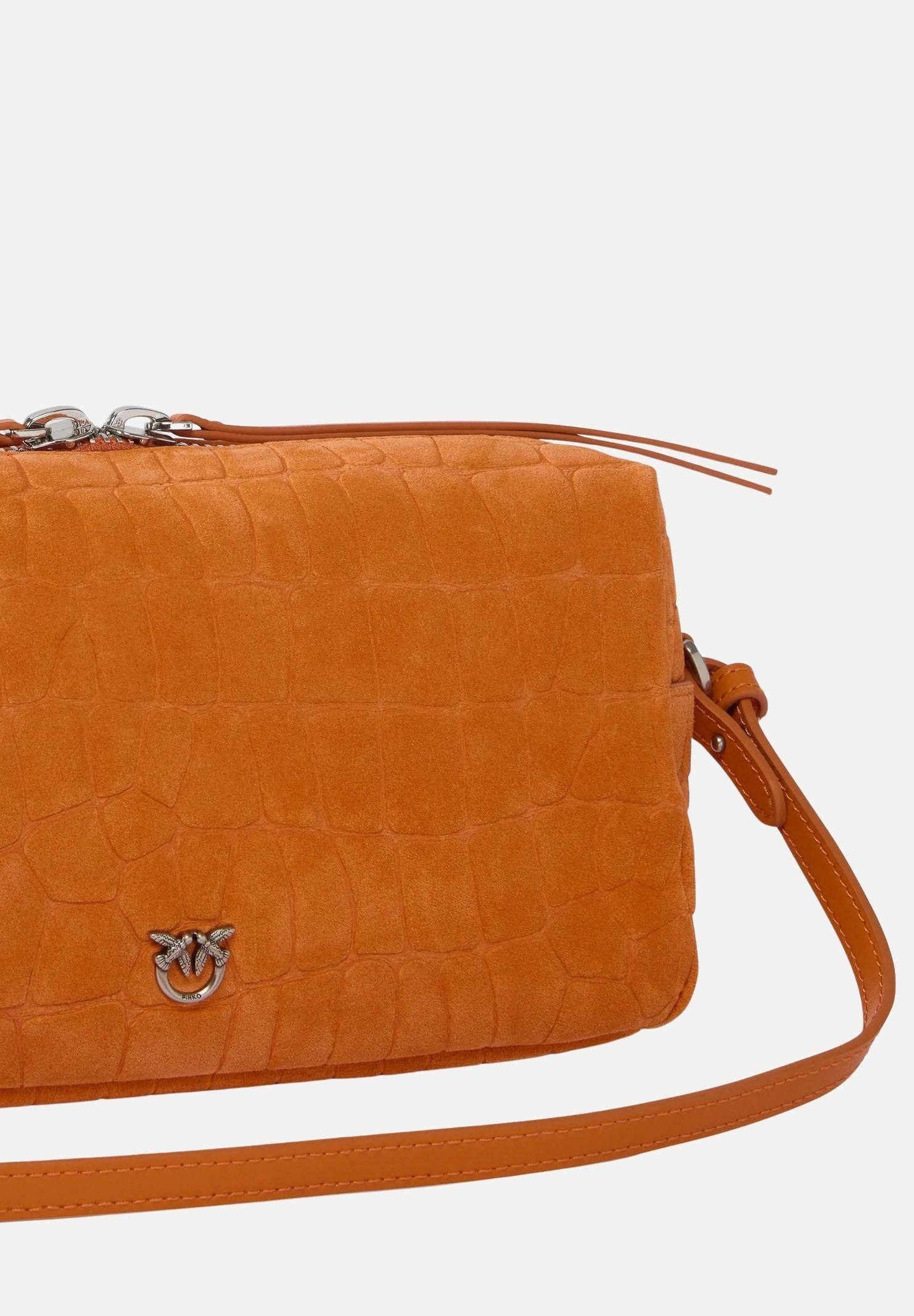 PINKO Borsa a spalla arancione da donna in pelle stampa coccodrillo 106761A2YW A76O PINKO