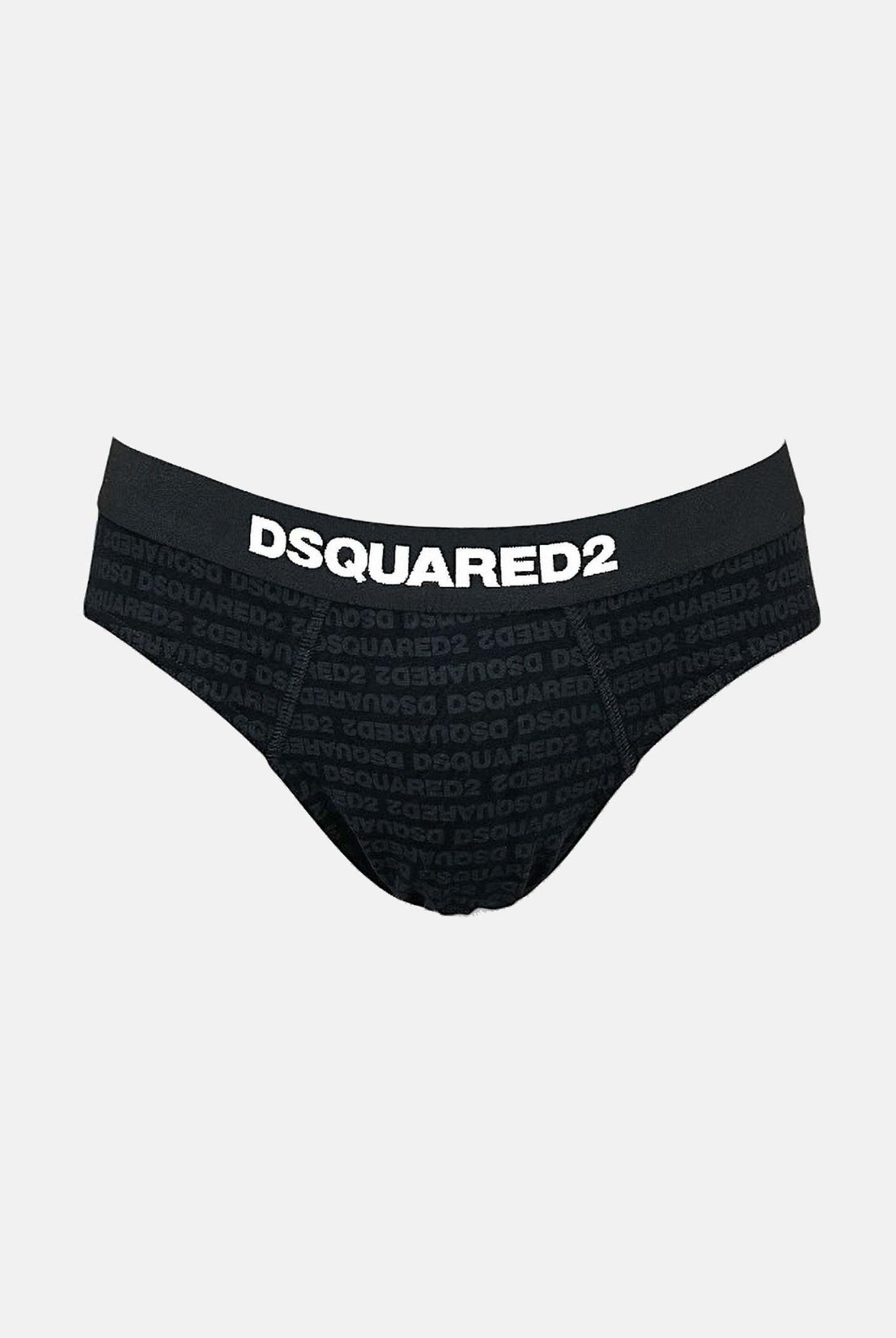 DSQUARED2 Slip nero da uomo con logo all-over D9H135510S 001 DSQUARED2