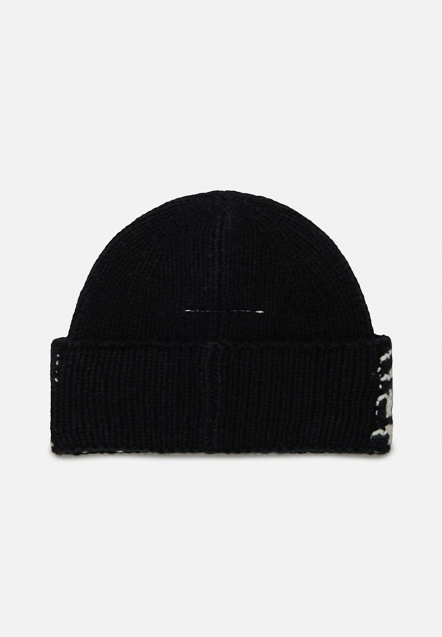 MAISON MARGIELA Berretto di lana nero per uomo e donna con Numeric logo jacquard M60915MM06M M6900 MAISON MARGIELA