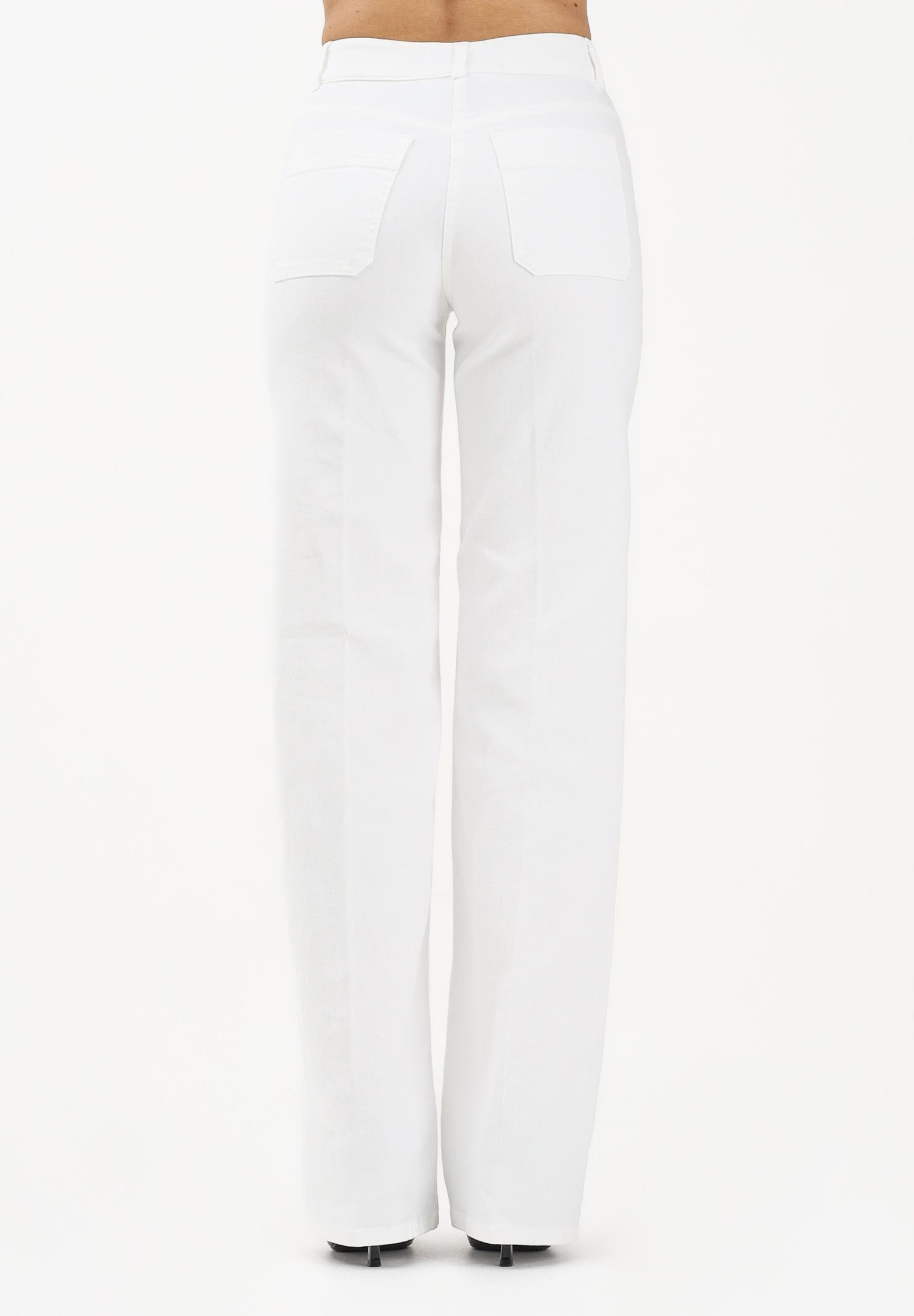 ELISABETTA FRANCHI Jeans a vita alta avorio da donna con dettagli gioiello PJ25D61E2 360 ELISABETTA FRANCHI