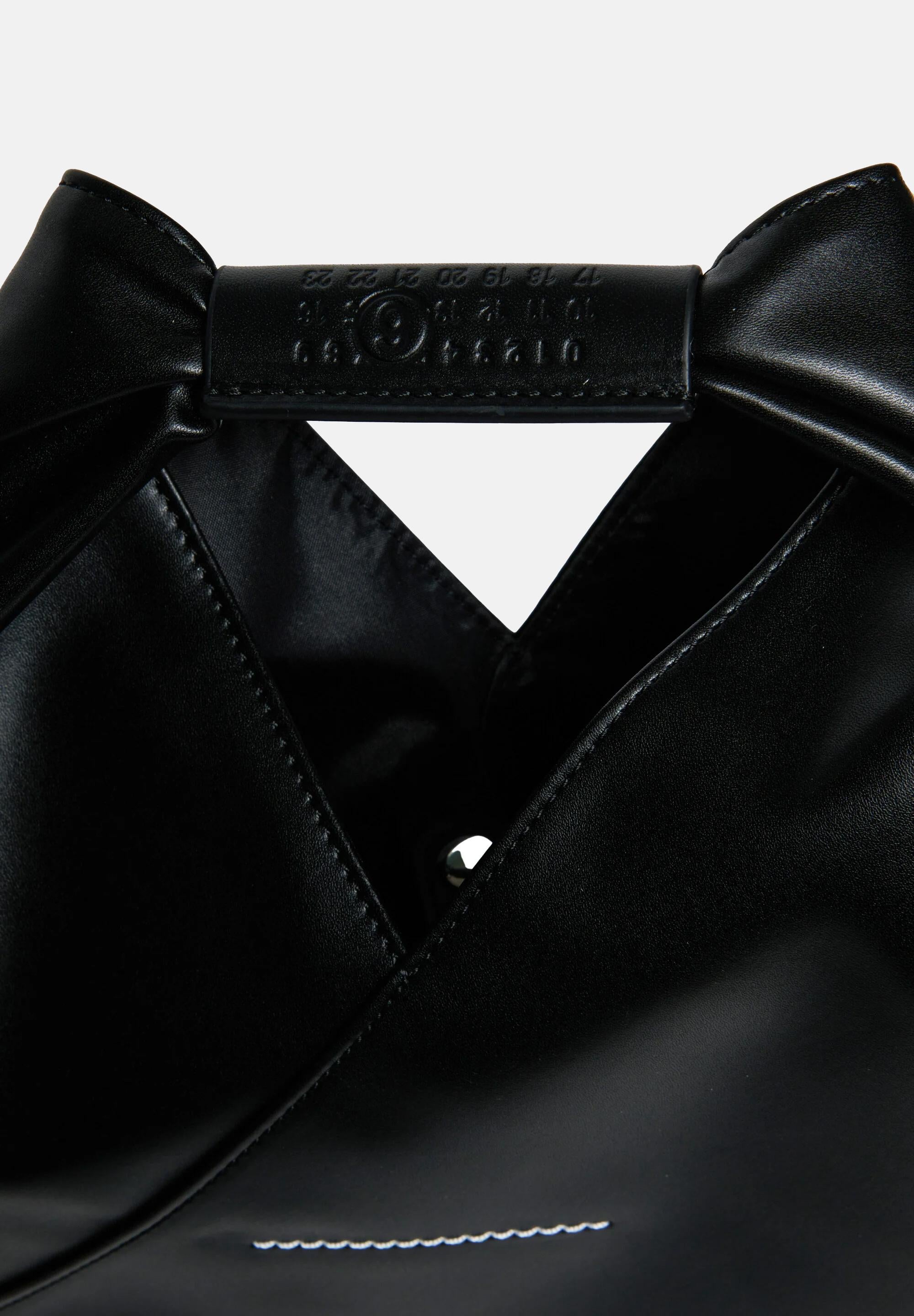 MAISON MARGIELA Borsa a mano Japanese Mini in tessuto spalmato nero da donna M60606P4313 T8013 MAISON MARGIELA