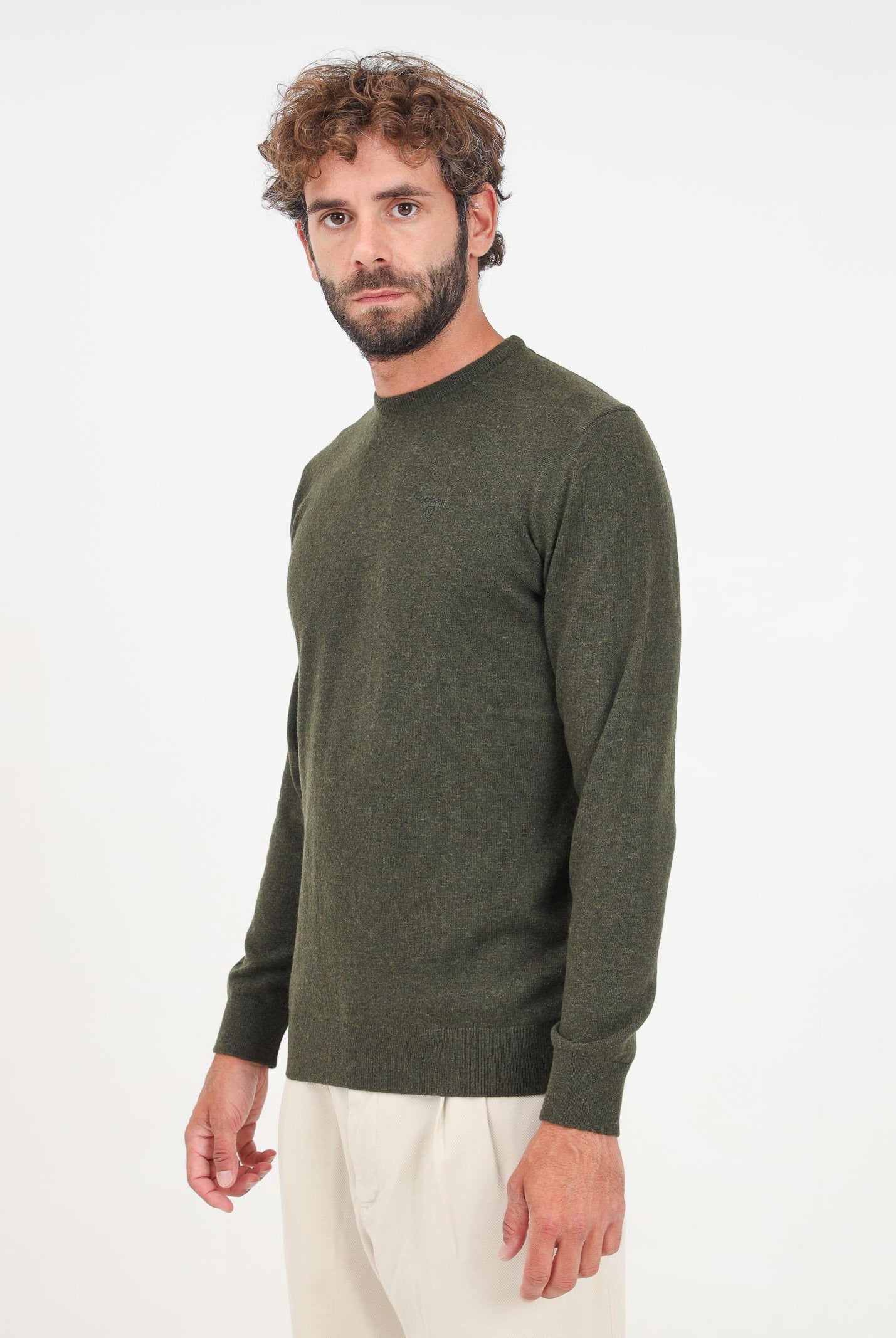 BARBOUR Mglioncino girocollo Essential verde da uomo 242-MKN0345MKN GN71 BARBOUR