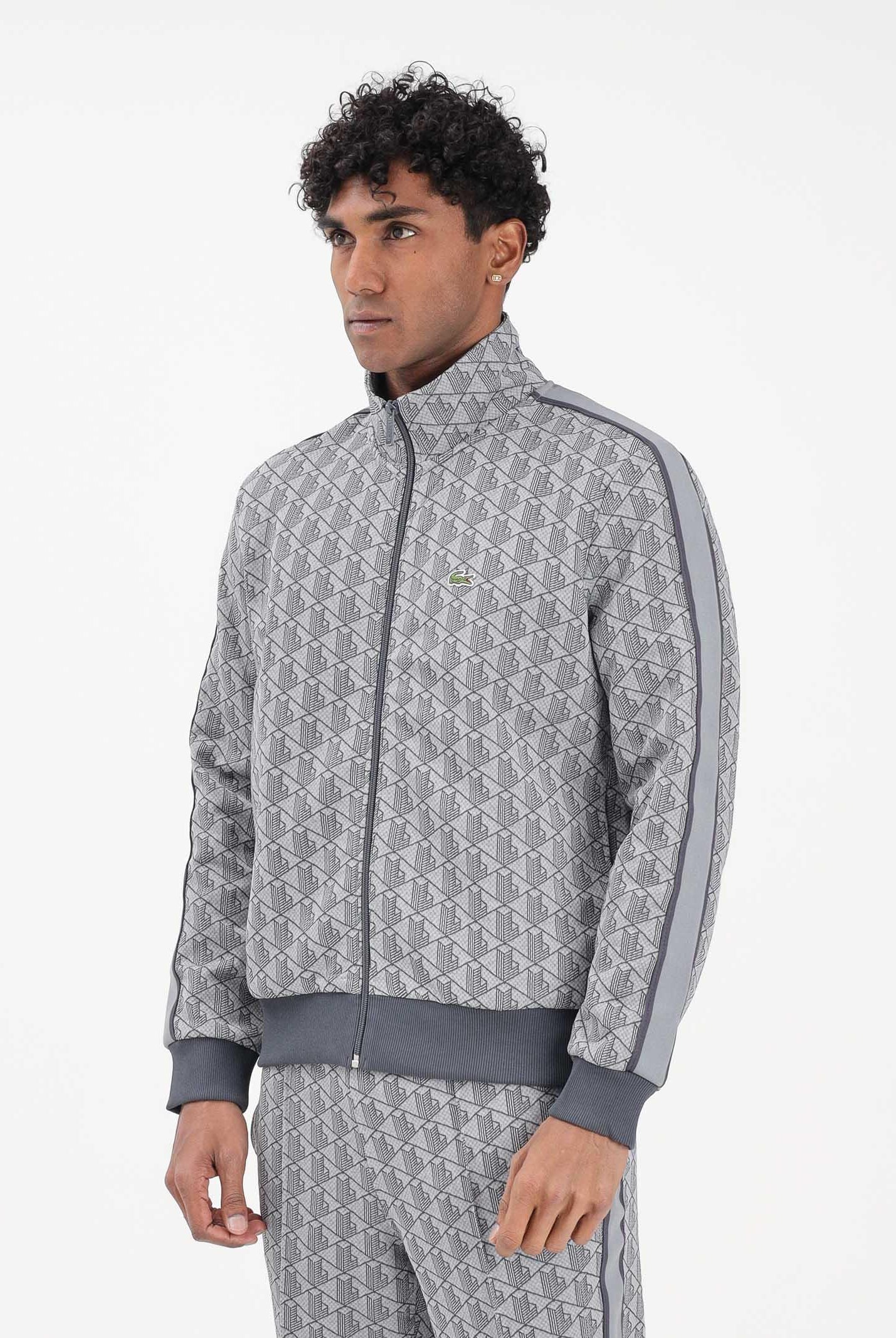 LACOSTE Felpa con zip Paris grigia da uomo SH1368 41I LACOSTE