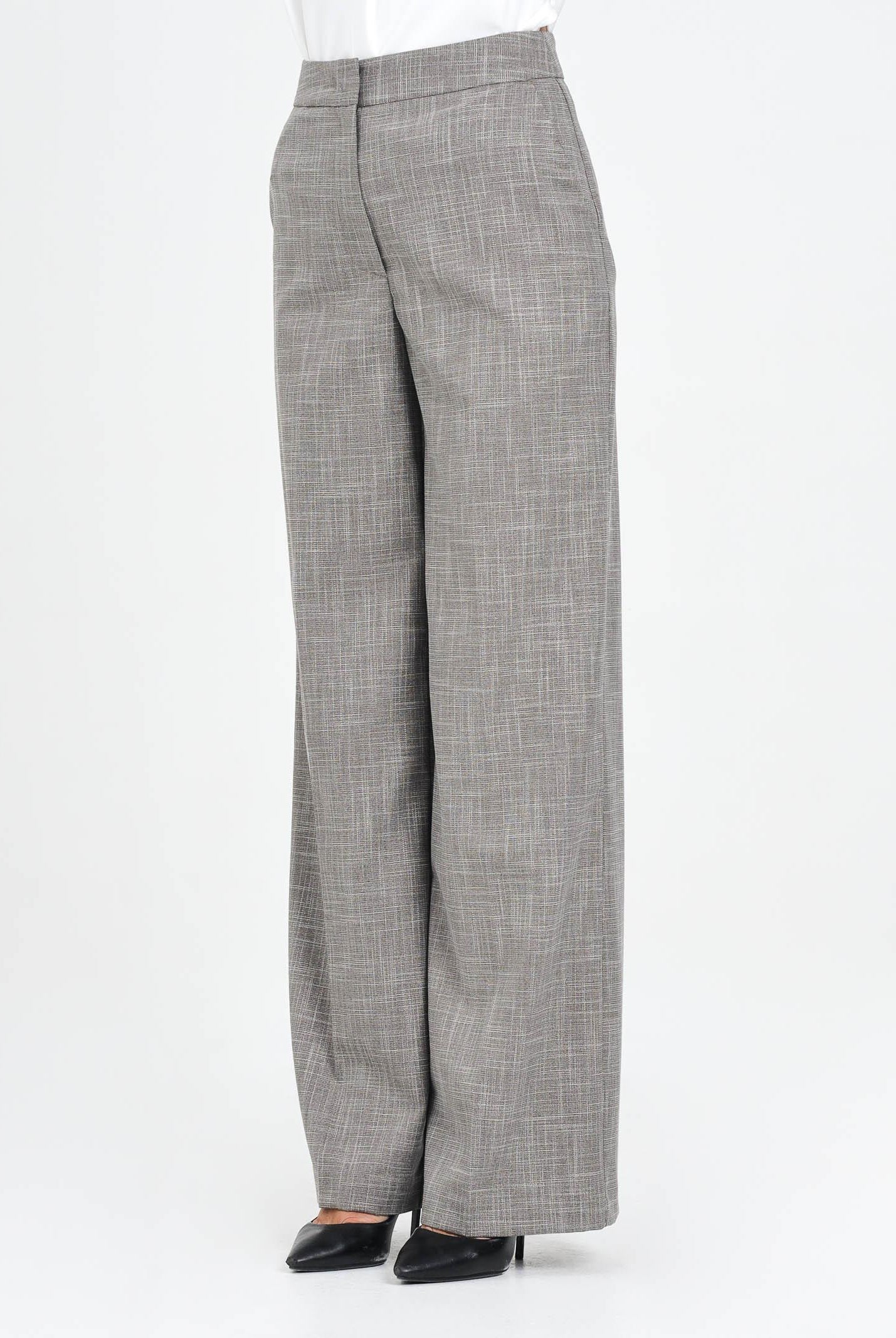 SIMONA CORSELLINI Pantalone elegante grigio da donna con motivo gessato incrociato A25CPPA015S1-C00298 V0000 SIMONA CORSELLINI