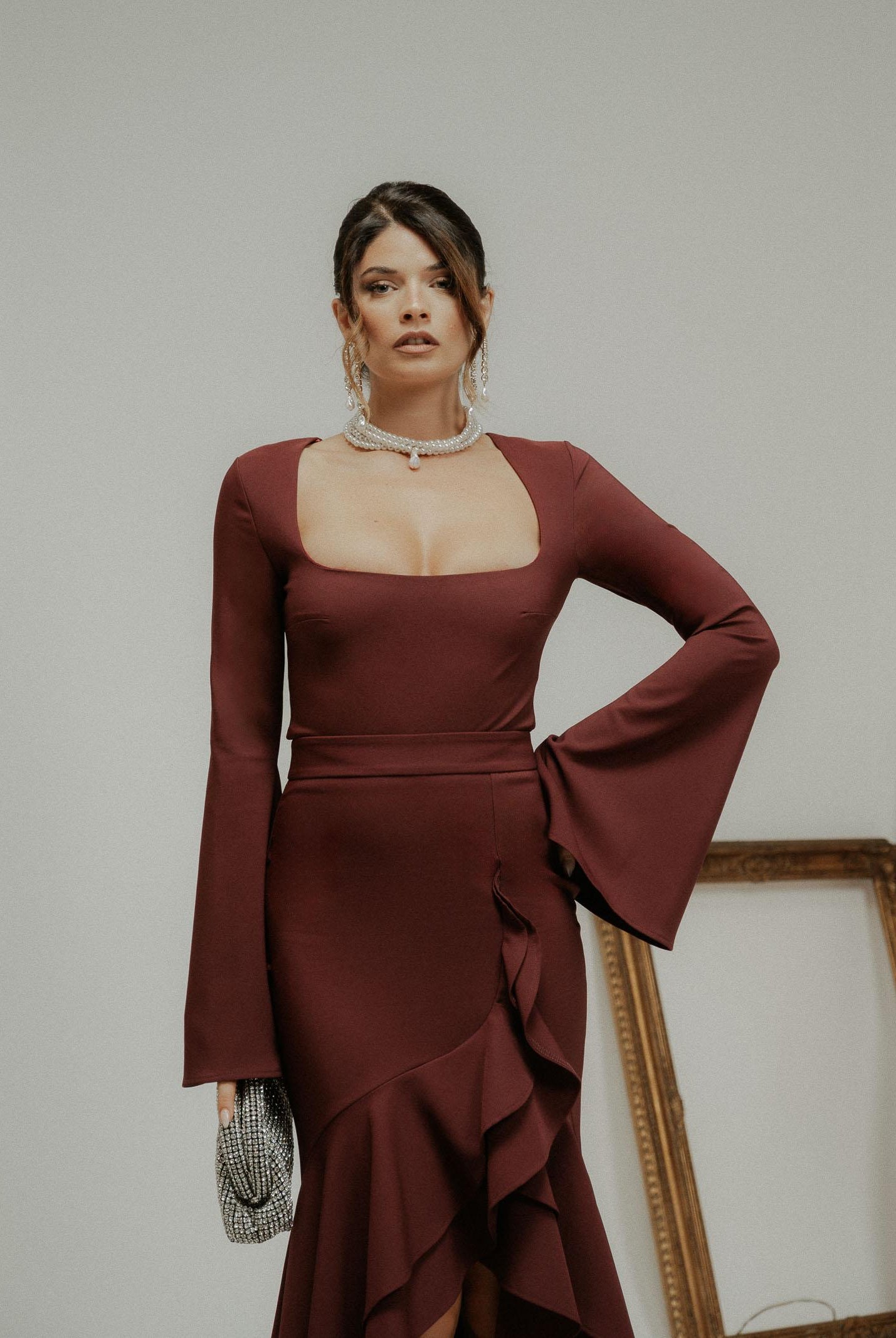 SANTAS Body manica lunga FIERTÉ prugna da donna PV2607 PR SANTAS