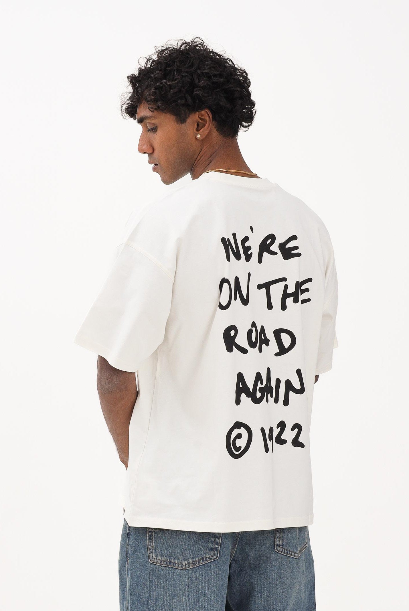 DICKIES SNEEDVILLE t-shirt a maniche corte panna da uomo con stampa graffito sul petto e sul retro DK0A87QOC481 DIckies