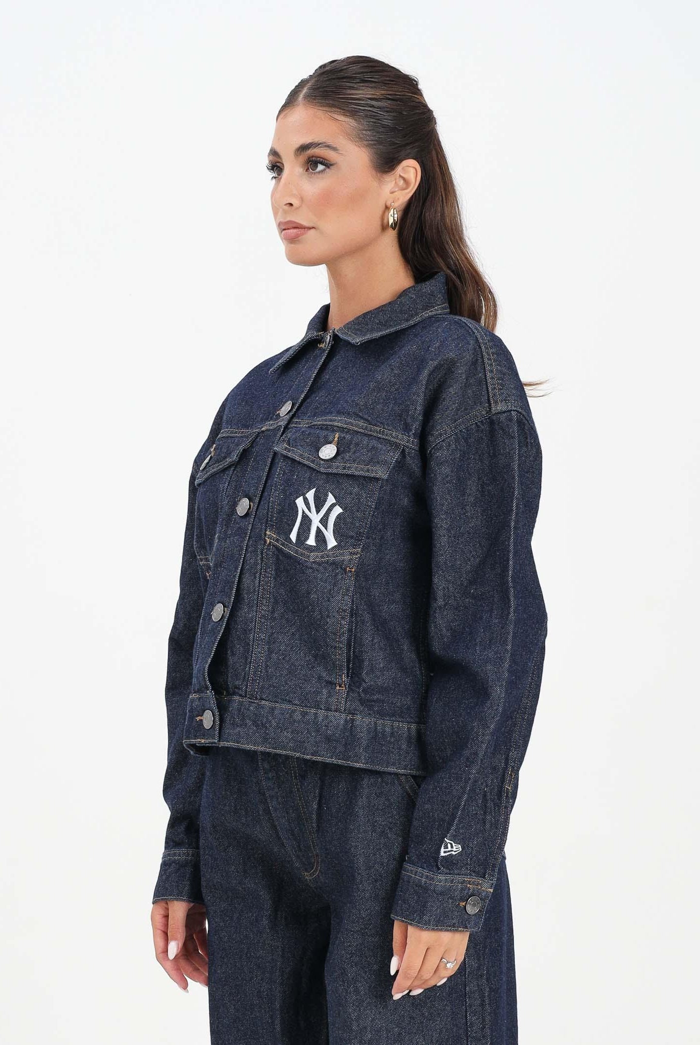 NEW ERA Giubbotto di jeans New York Yankees MLB in denim scuro da donna 60684457 NEW ERA