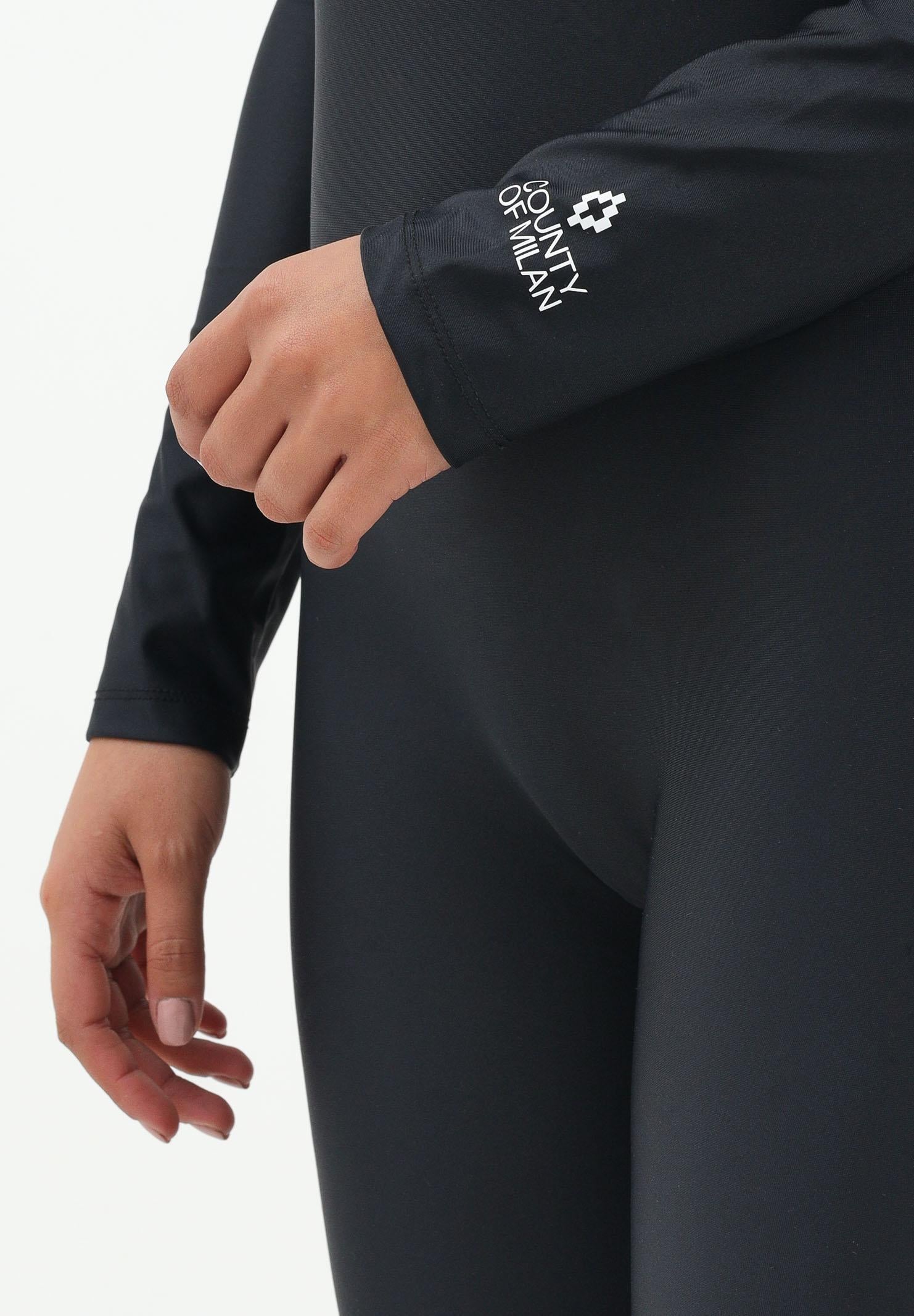 MARCELO BURLON COUNTY OF MILAN Tuta aderente nera da donna con scollo sul retro 25ICM30009 NE MARCELO BURLON COUNTY OF MILAN