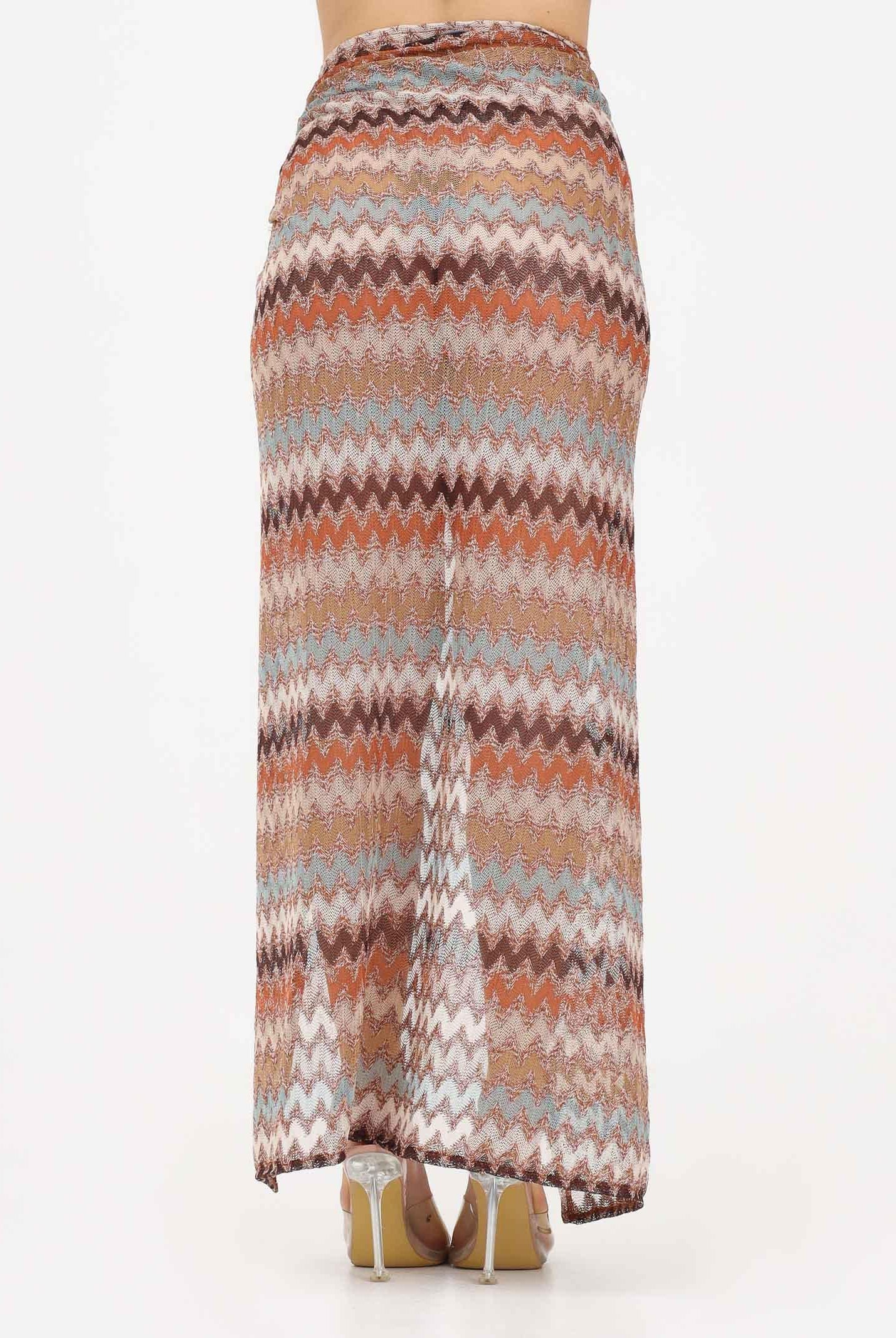 ME FUI Pareo lungo multicolore da donna con fantasia zig-zag MF26-SW0407MC . ME FUI