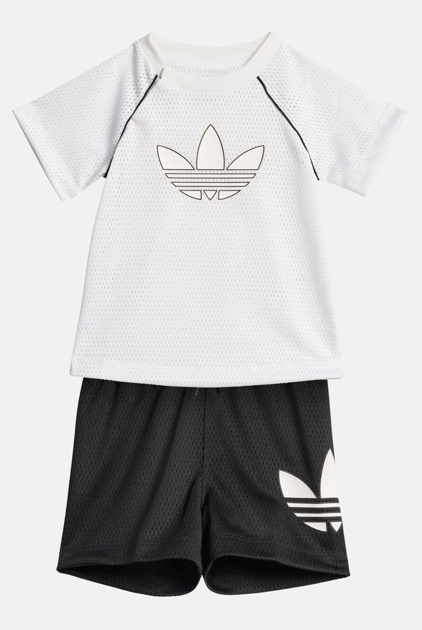 ADIDAS PERFORMANCE completino Mesh Short Tee, bianco e nero da neonato. KD3167 . ADIDAS PERFORMANCE