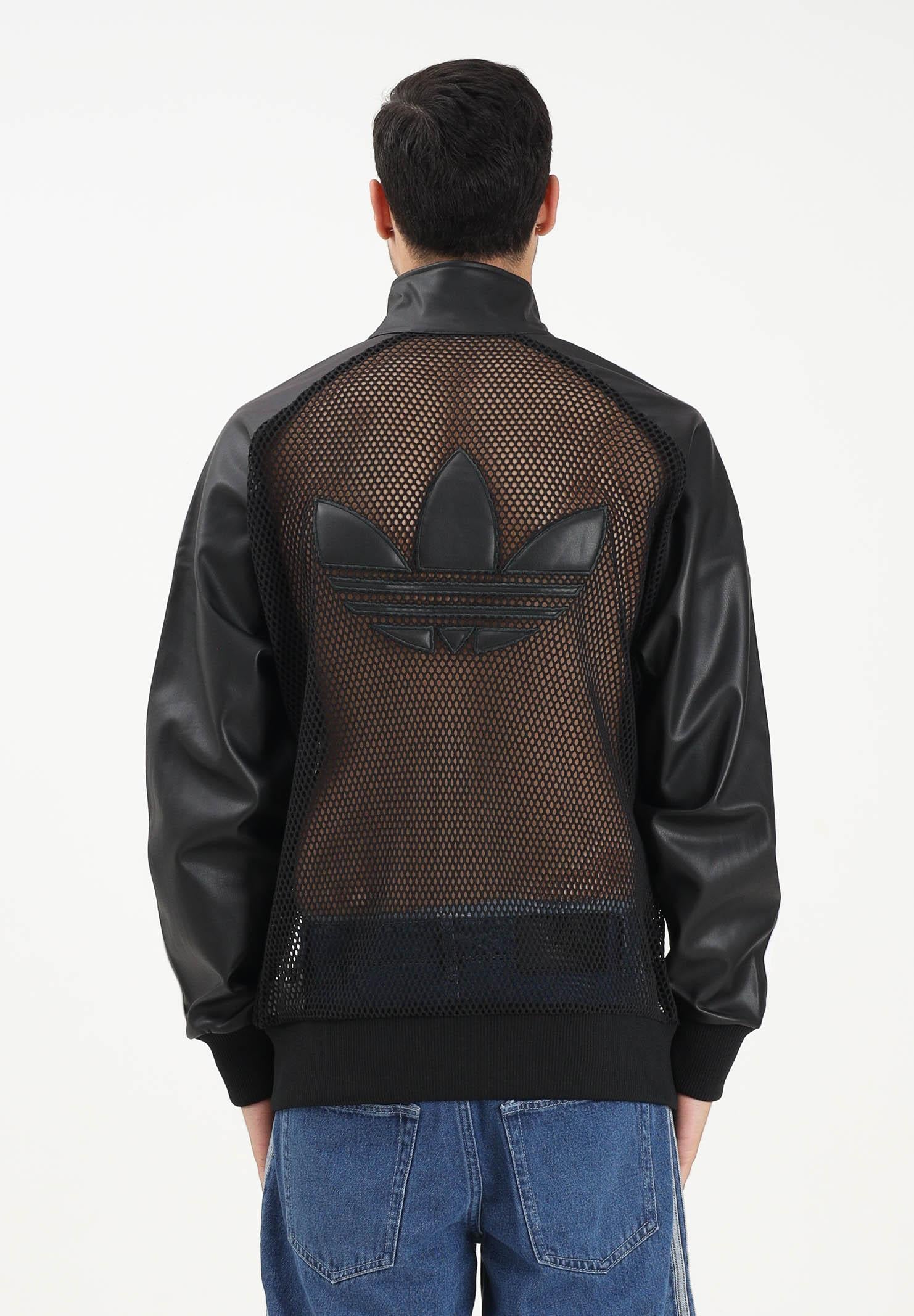 ADIDAS ORIGINALS Felpa con zip adidas x Jeremy Scott Pride in ecopelle nera da uomo JY2016 ADIDAS ORIGINALS