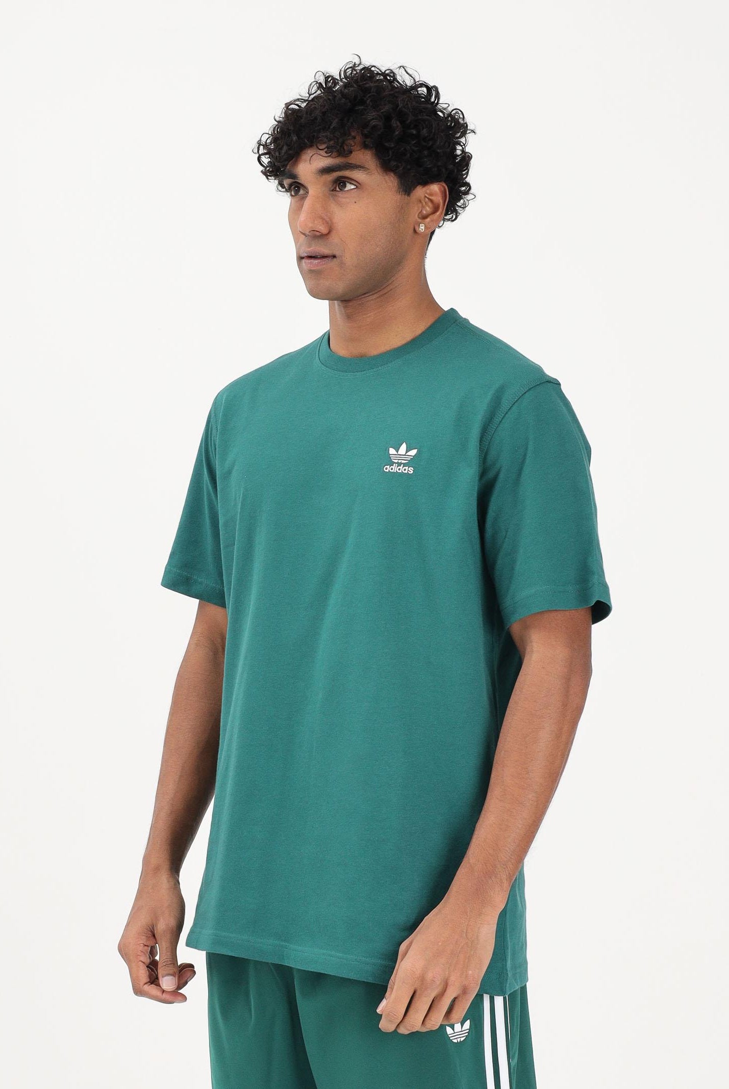 ADIDAS ORIGINALS T-shirt a manica corta Trefoil Essentials verde da uomo KD1323 . ADIDAS ORIGINALS