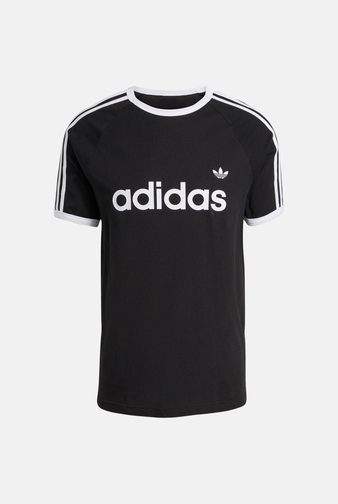 ADIDAS ORIGINALS T-shirt a manica corta 3-Stripes Slim Ringer nera da uomo KF0417 . ADIDAS ORIGINALS