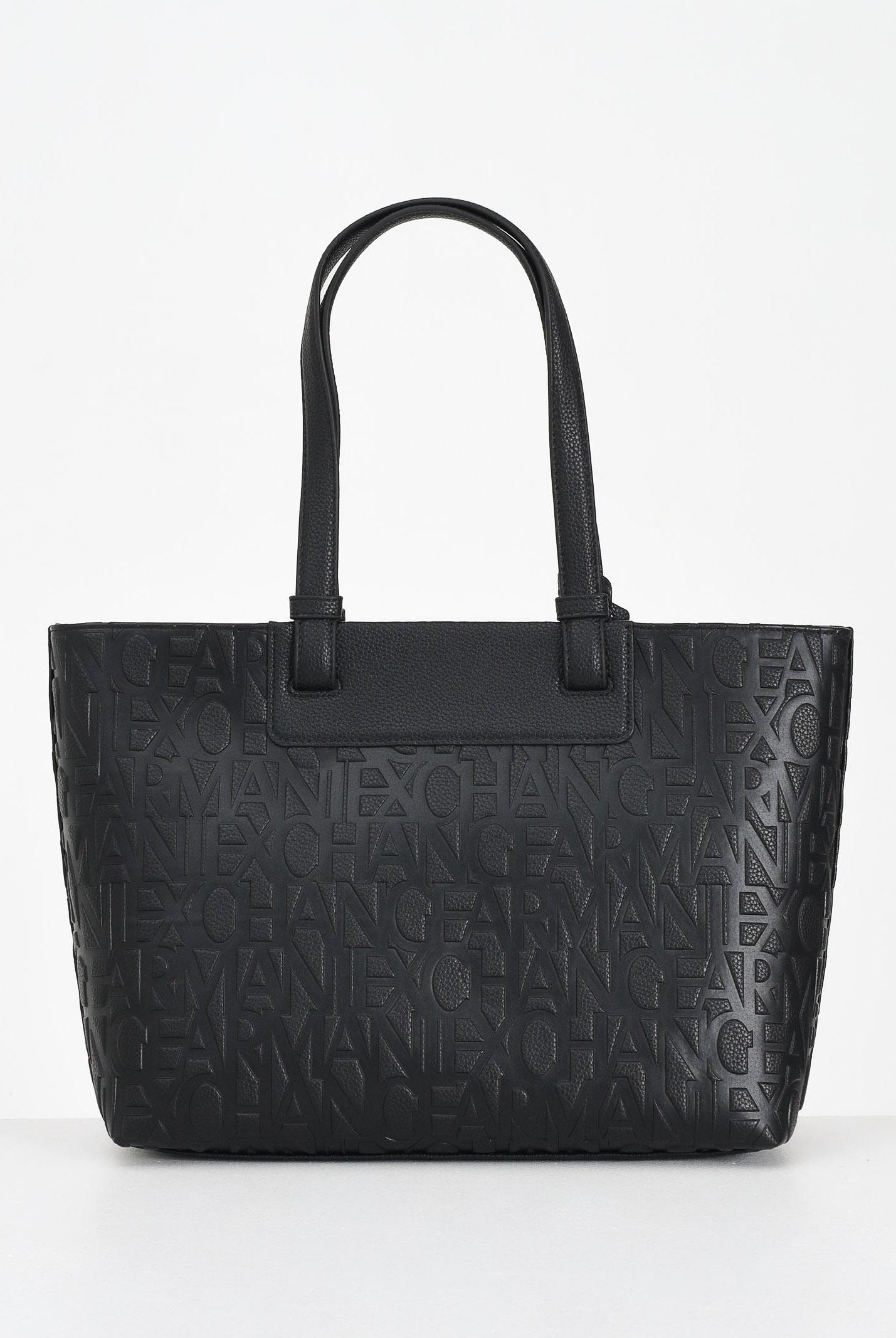 ARMANI EXCHANGE Shopper a spalla nera da donna con logo all-over XW001481AF15774 UC001 ARMANI EXCHANGE