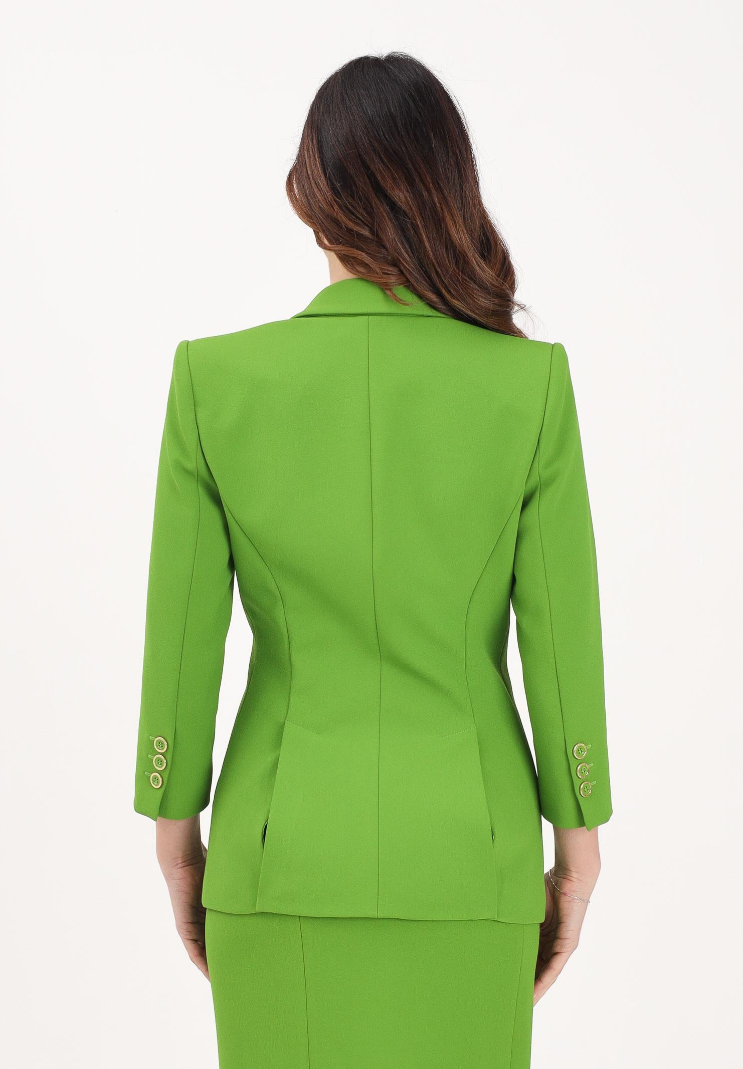 ELISABETTA FRANCHI Giacca monopetto verde da donna con dettagli logo GI21561E2 EV3 ELISABETTA FRANCHI