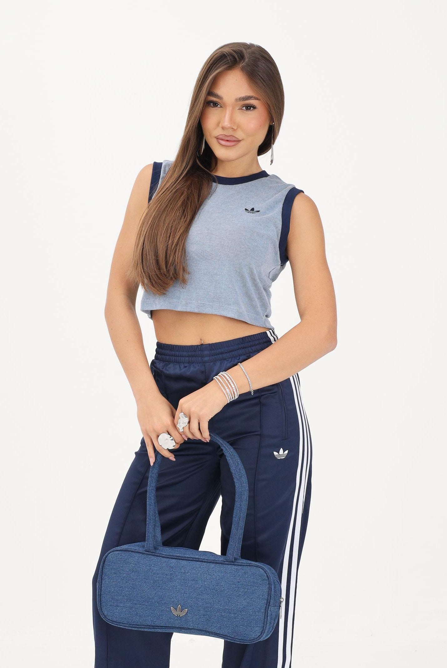 ADIDAS ORIGINALS top HEATHER Tank Top Night Indigo / Blue Dawn azzurro e blu navy donna. KS6789 . ADIDAS ORIGINALS