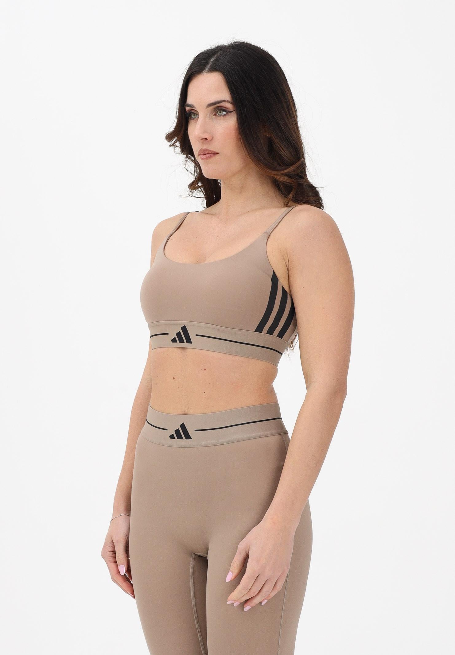 ADIDAS PERFORMANCE Top sportivo HYPERGLAM RIB beige da donna KQ5194 . ADIDAS PERFORMANCE