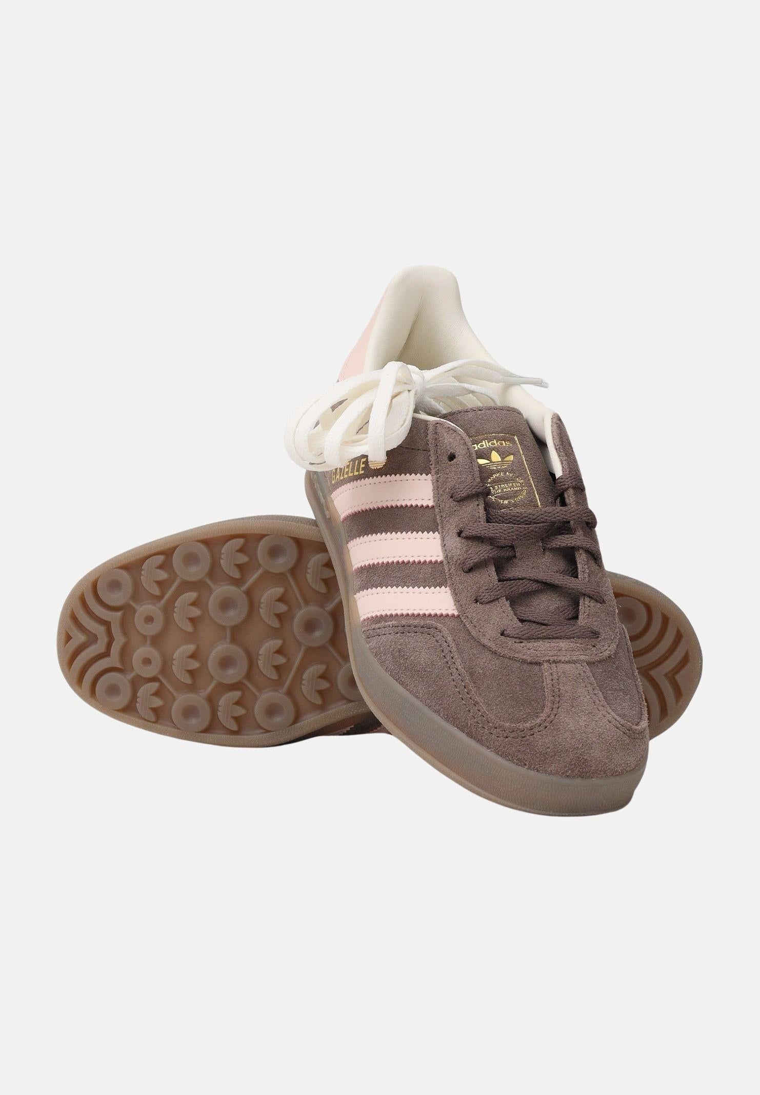 ADIDAS ORIGINALS Sneakers GAZELLE INDOOR marroni e rosa da donna JR2431 . ADIDAS ORIGINALS