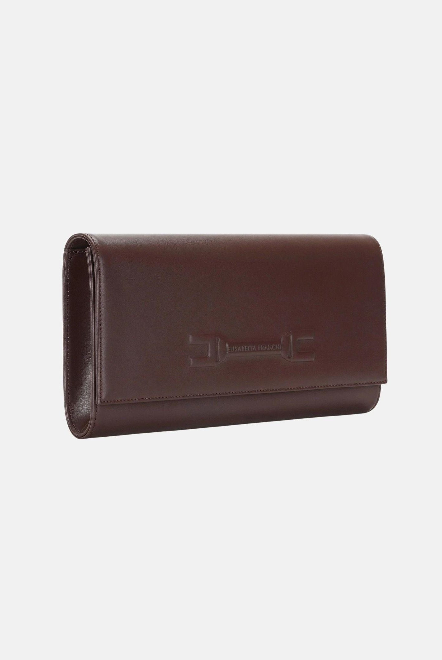 ELISABETTA FRANCHI Pochette cacao da donna realizzata in vera pelle BS99A61E2 644 ELISABETTA FRANCHI