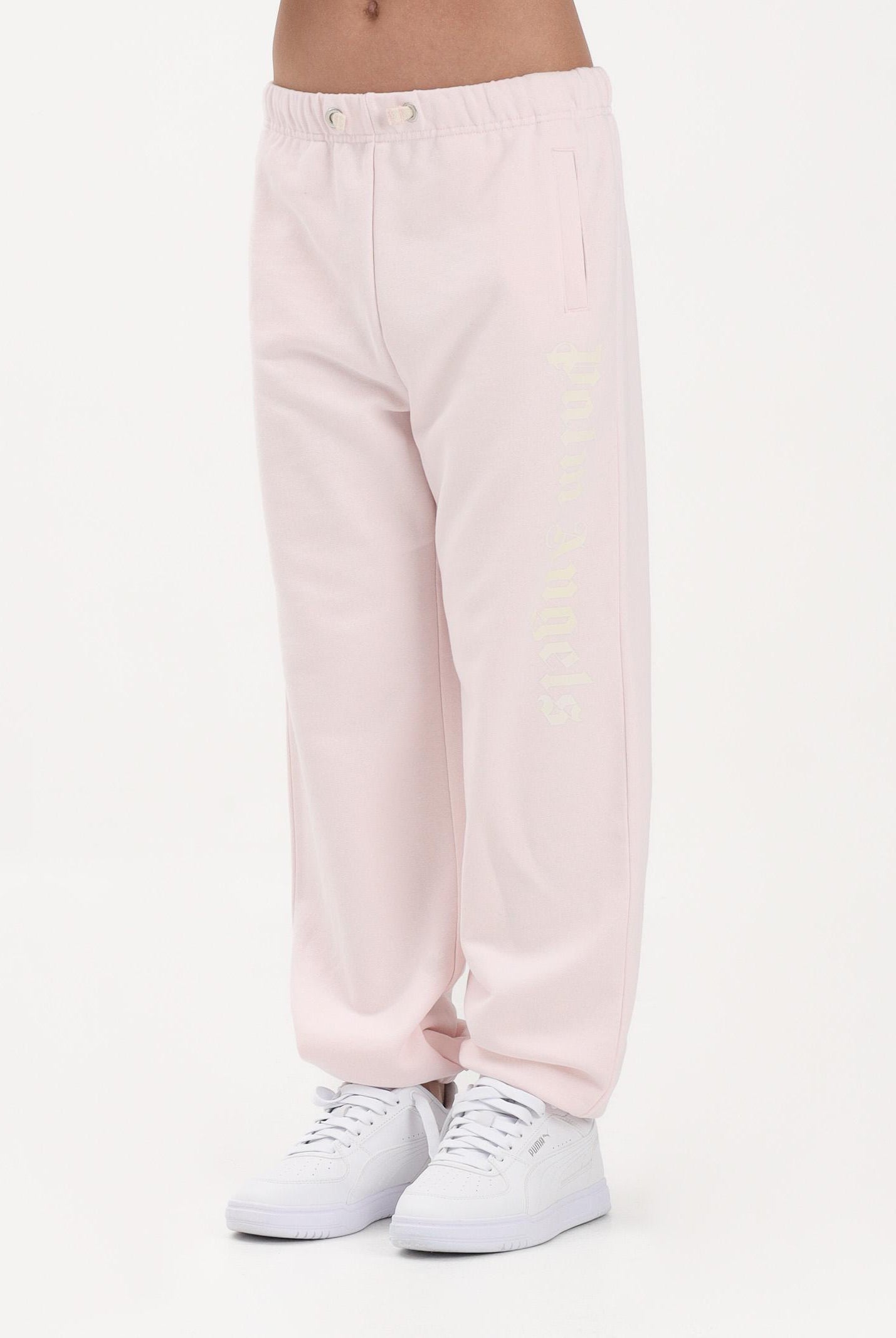 PALM ANGELS Pantalone sportivo rosa per donna, ragazze e bambine con stampa logo PGCH008S26FLE001 042 PALM ANGELS