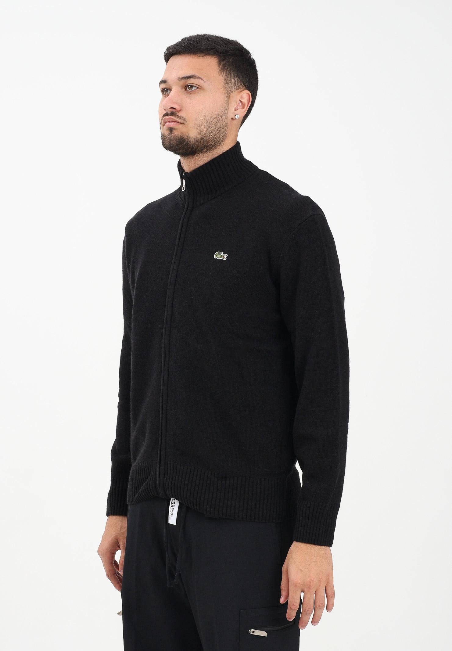 LACOSTE Cardigan nero da uomo AH5181 031 LACOSTE