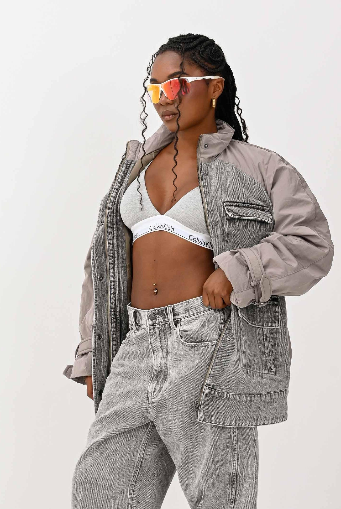 CALVIN KLEIN Reggiseno grigio da donna con logo 000QF5650E P7A CALVIN KLEIN