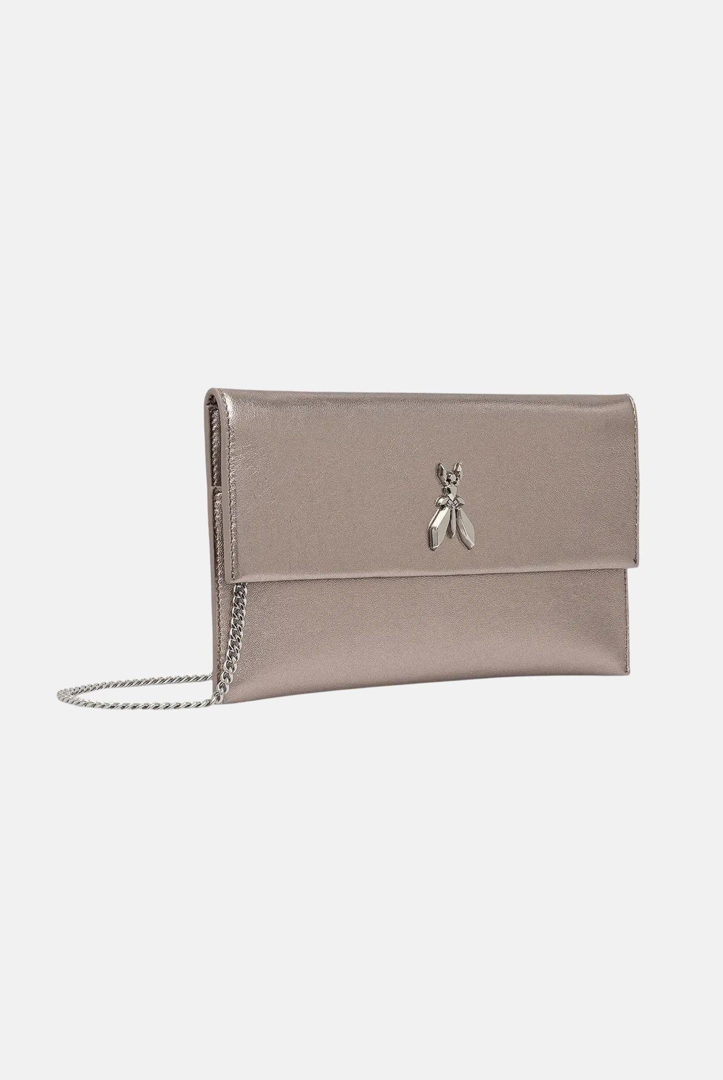 PATRIZIA PEPE Pochette Fly grigio metallizzato da donna CB5460L041 S765 PATRIZIA PEPE