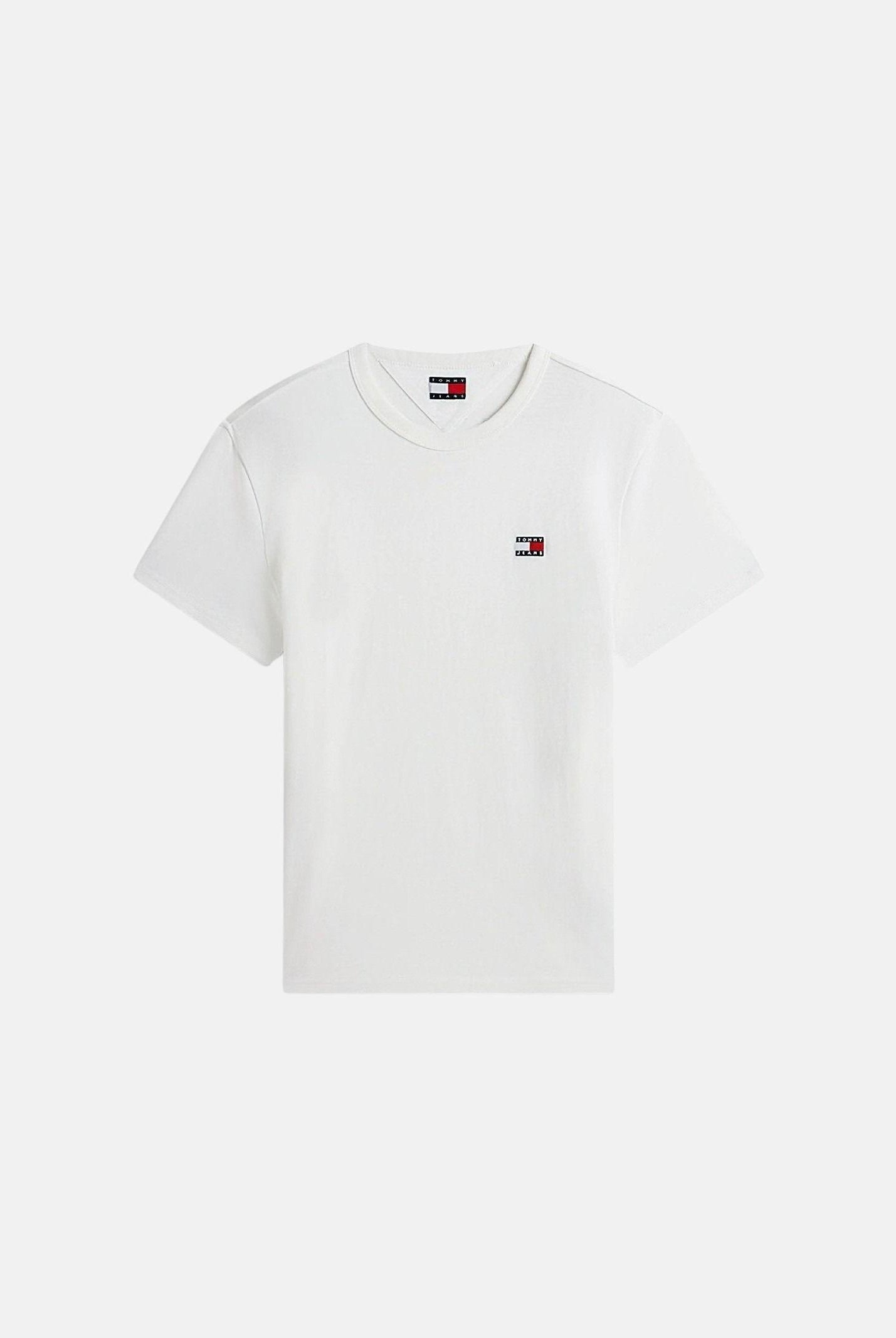 TOMMY JEANS T-shirt a manica corta bianca da uomo con ricamo logo DM0DM20322 YBL TOMMY JEANS