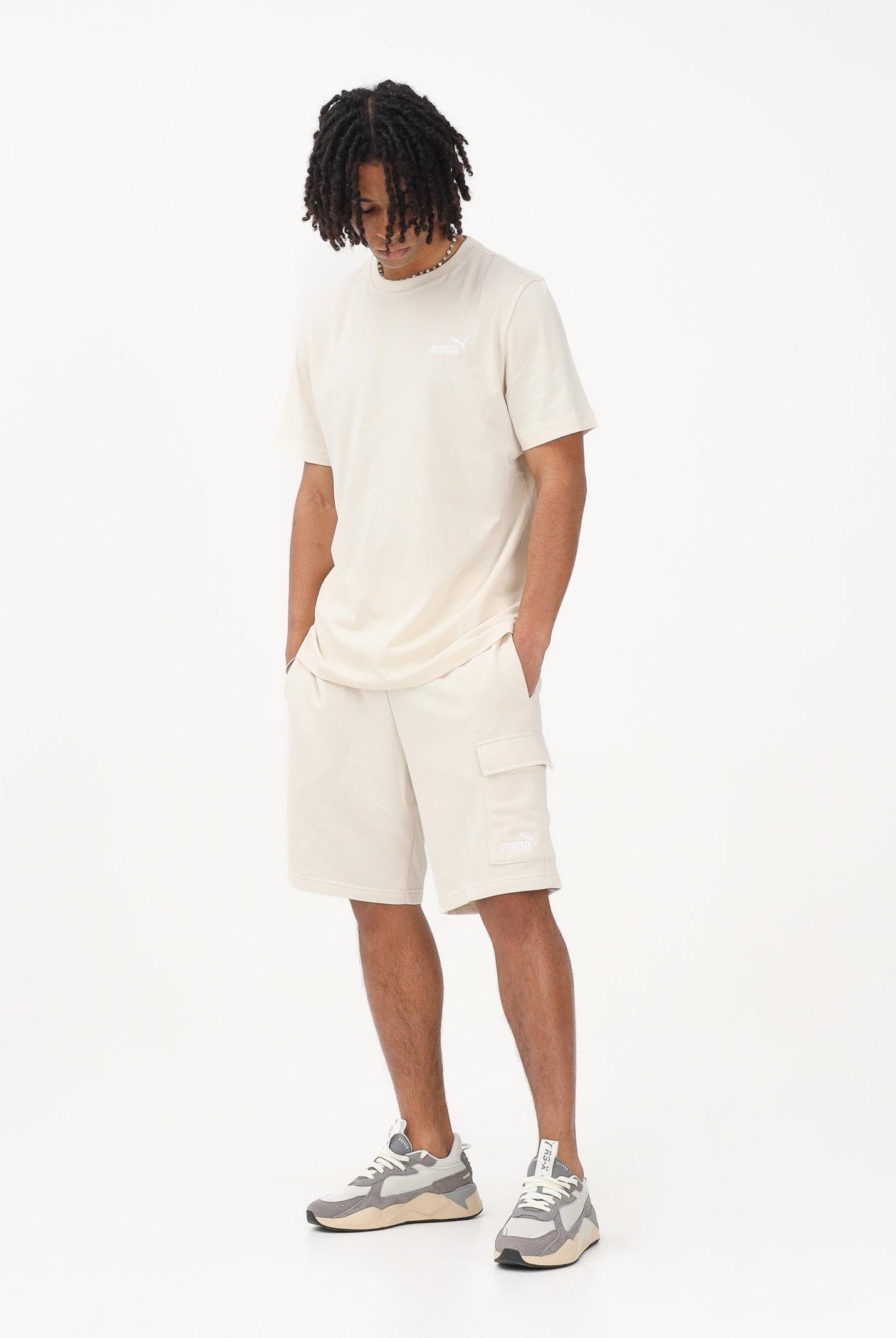 PUMA Shorts cargo Essentials con logo N. 1 panna da uomo 682662 87 PUMA