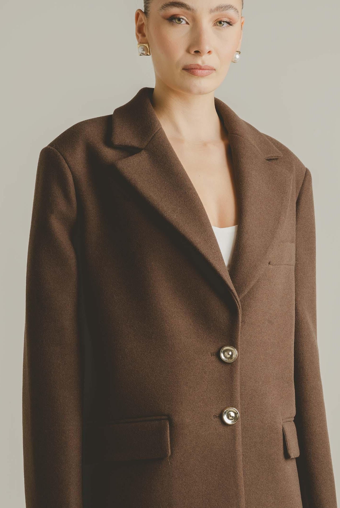 SANTAS Cappotto corto LUMIÈRE marrone da donna PV2620 MA SANTAS