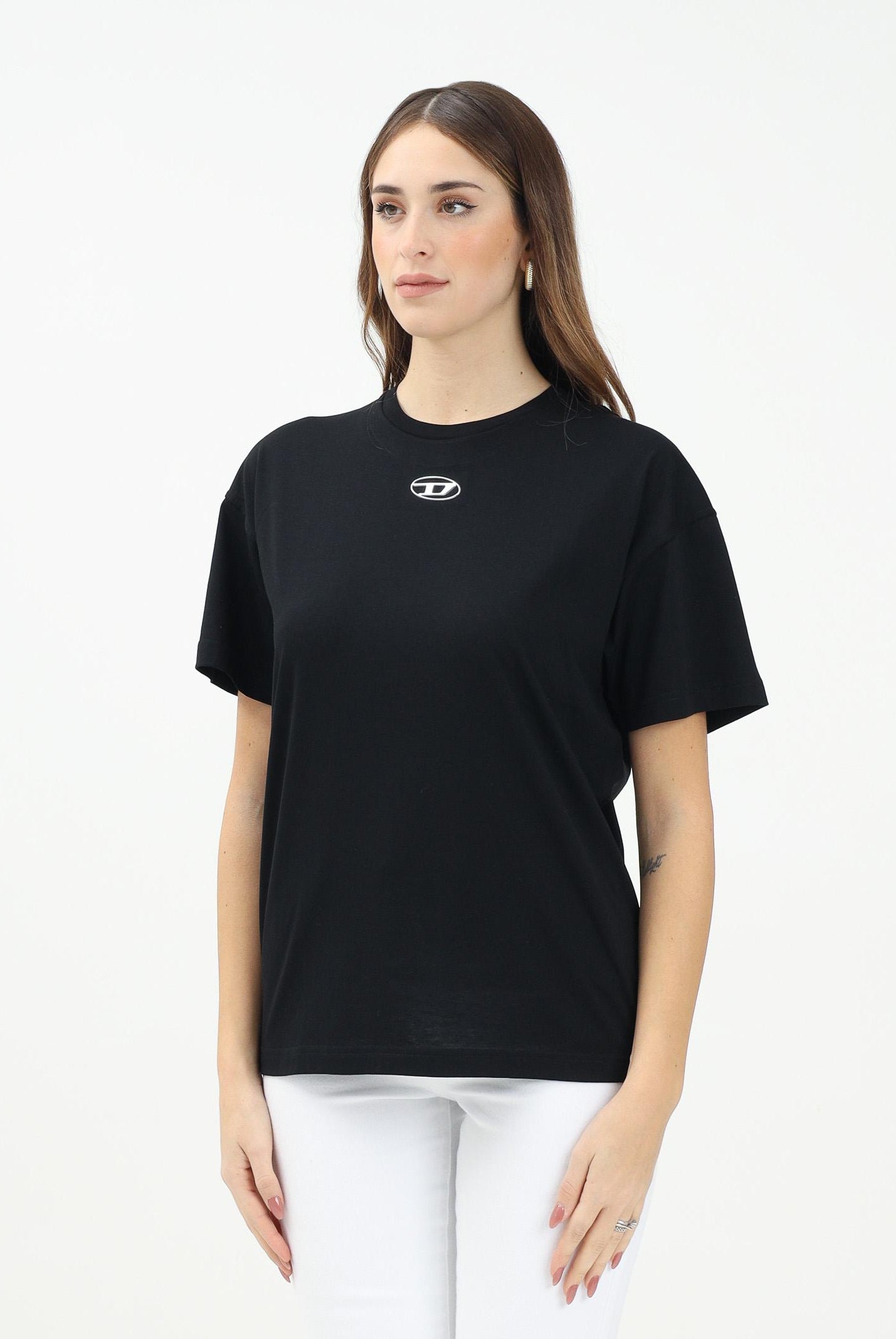 DIESEL T-shirt a manica corta Tmarcus Over nera per donna, ragazzi e bambini J0202200YI9 K900 DIESEL