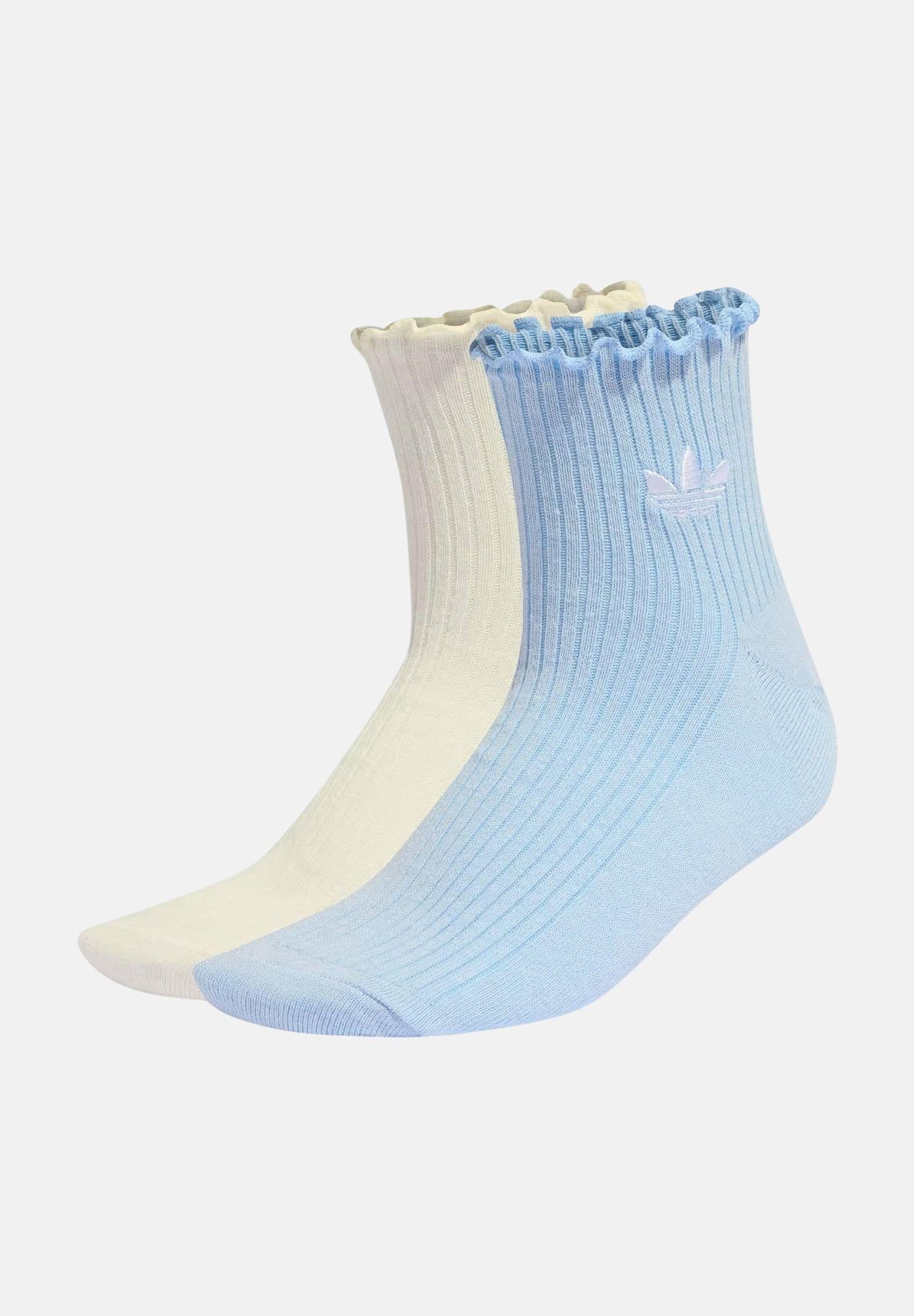 ADIDAS ORIGINALS Calzini (2 paia) RUFFLE QUARTER azzurro e panna da donna KD8368 . ADIDAS ORIGINALS