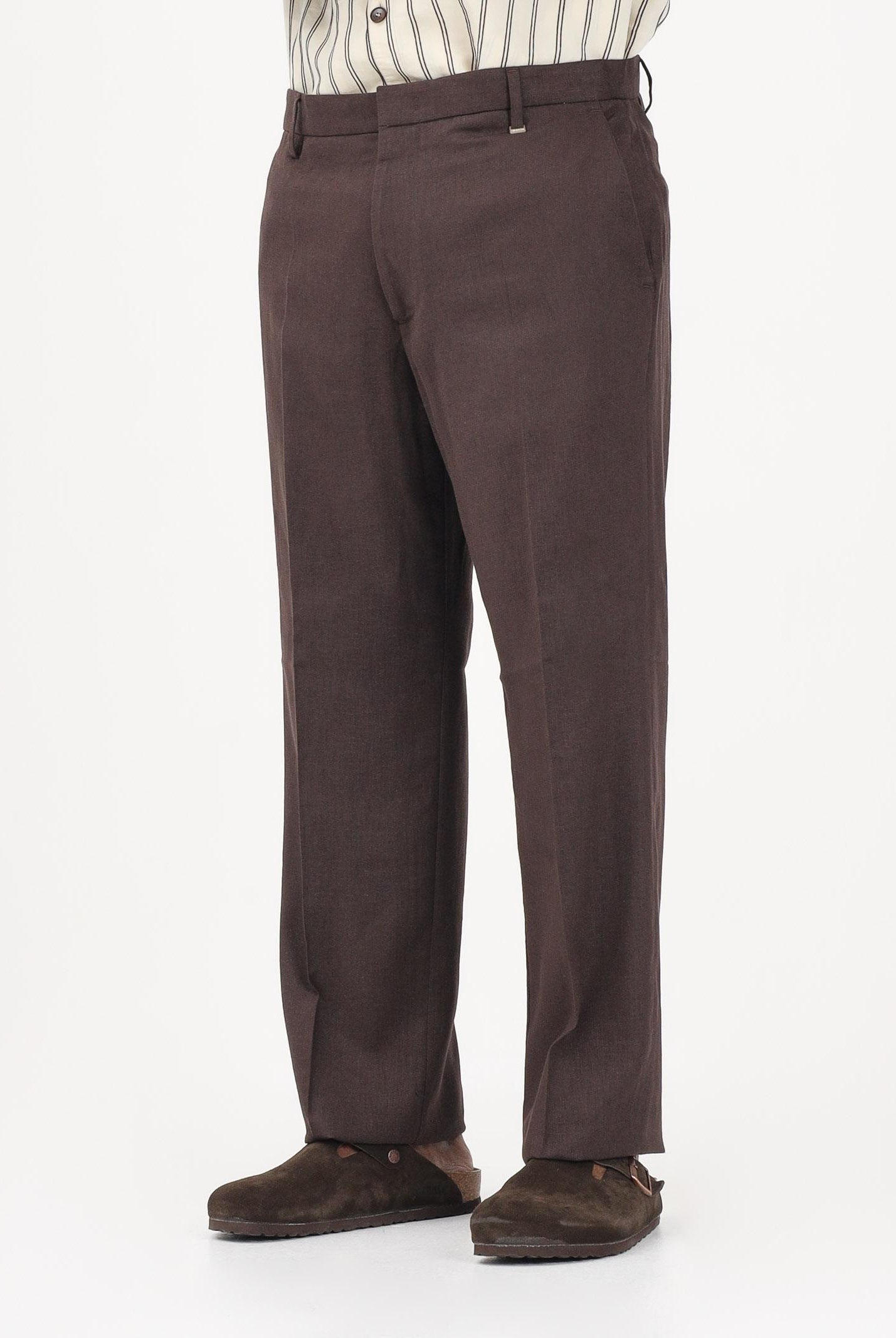 I'M BRIAN Pantalone in lino marrone da uomo PA3703 020 I'M BRIAN