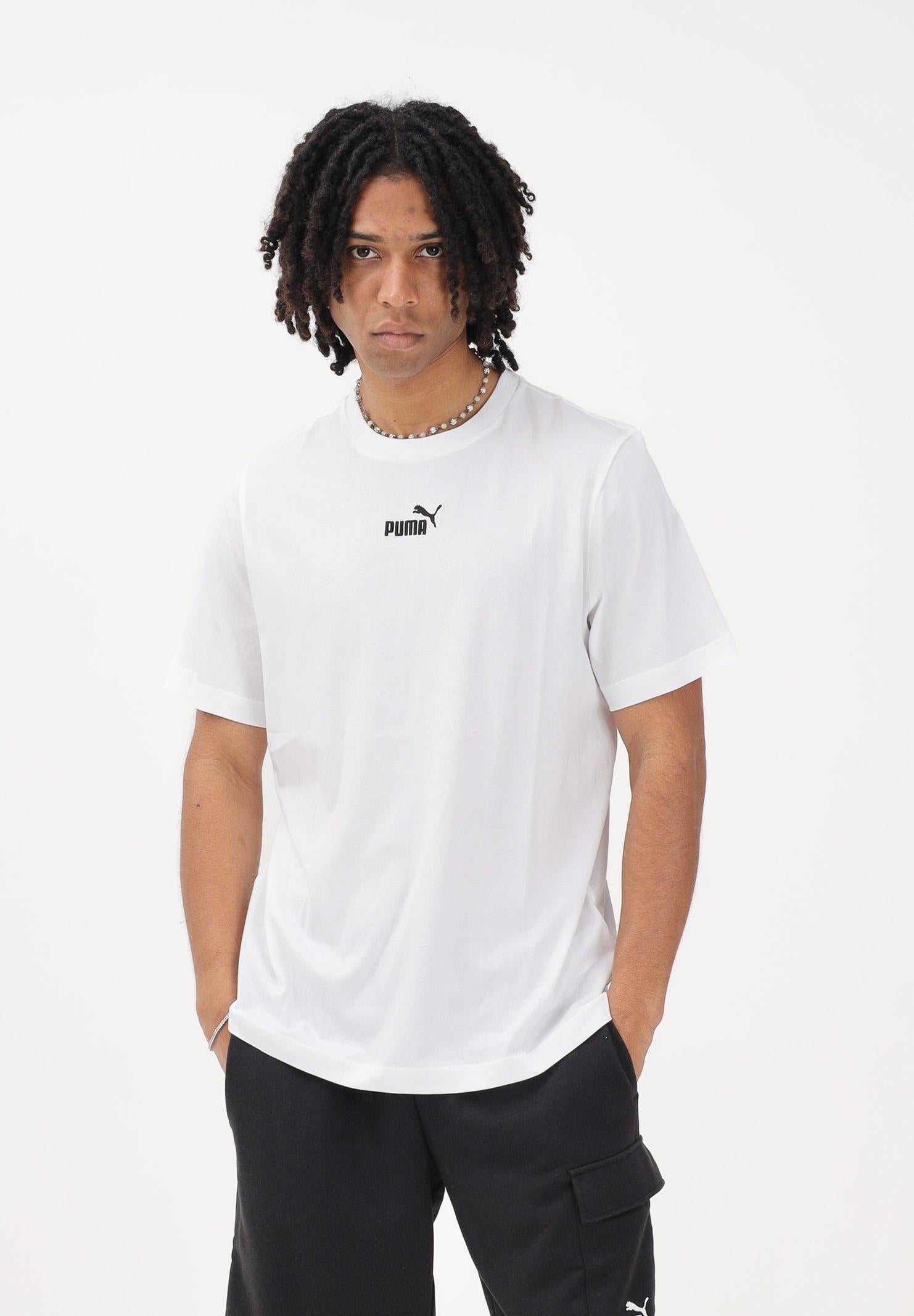 PUMA T-shirt a manica corta Essentials bianca da uomo 692912 02 PUMA