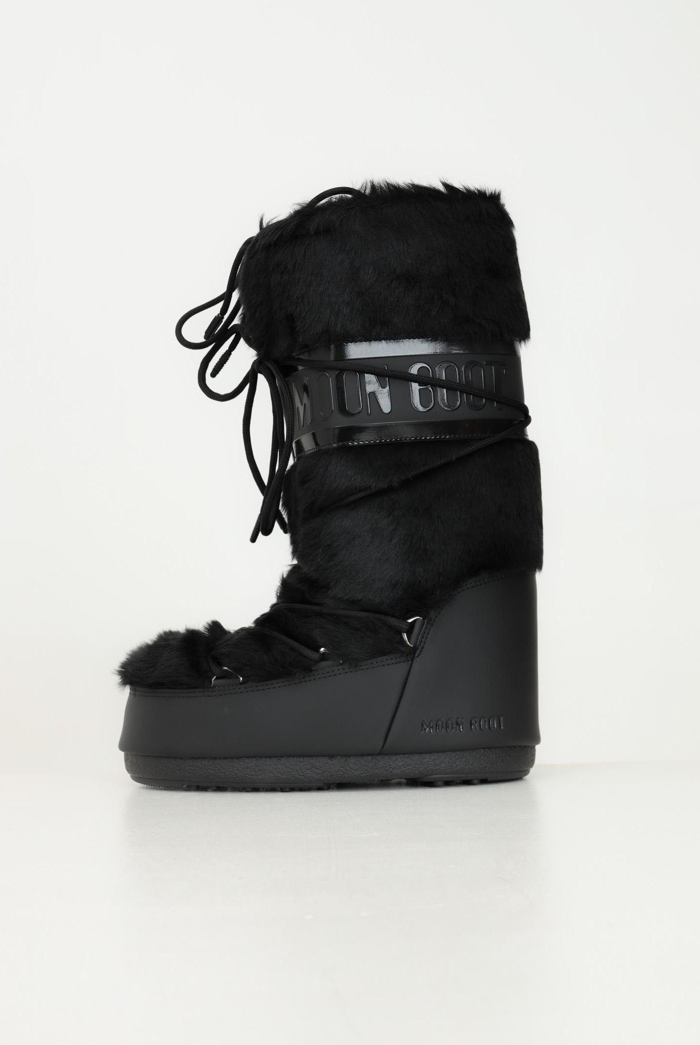 MOON BOOT Stivali da neve ICON in ecopelliccia nera da donna 80D1408900 N001 MOON BOOT