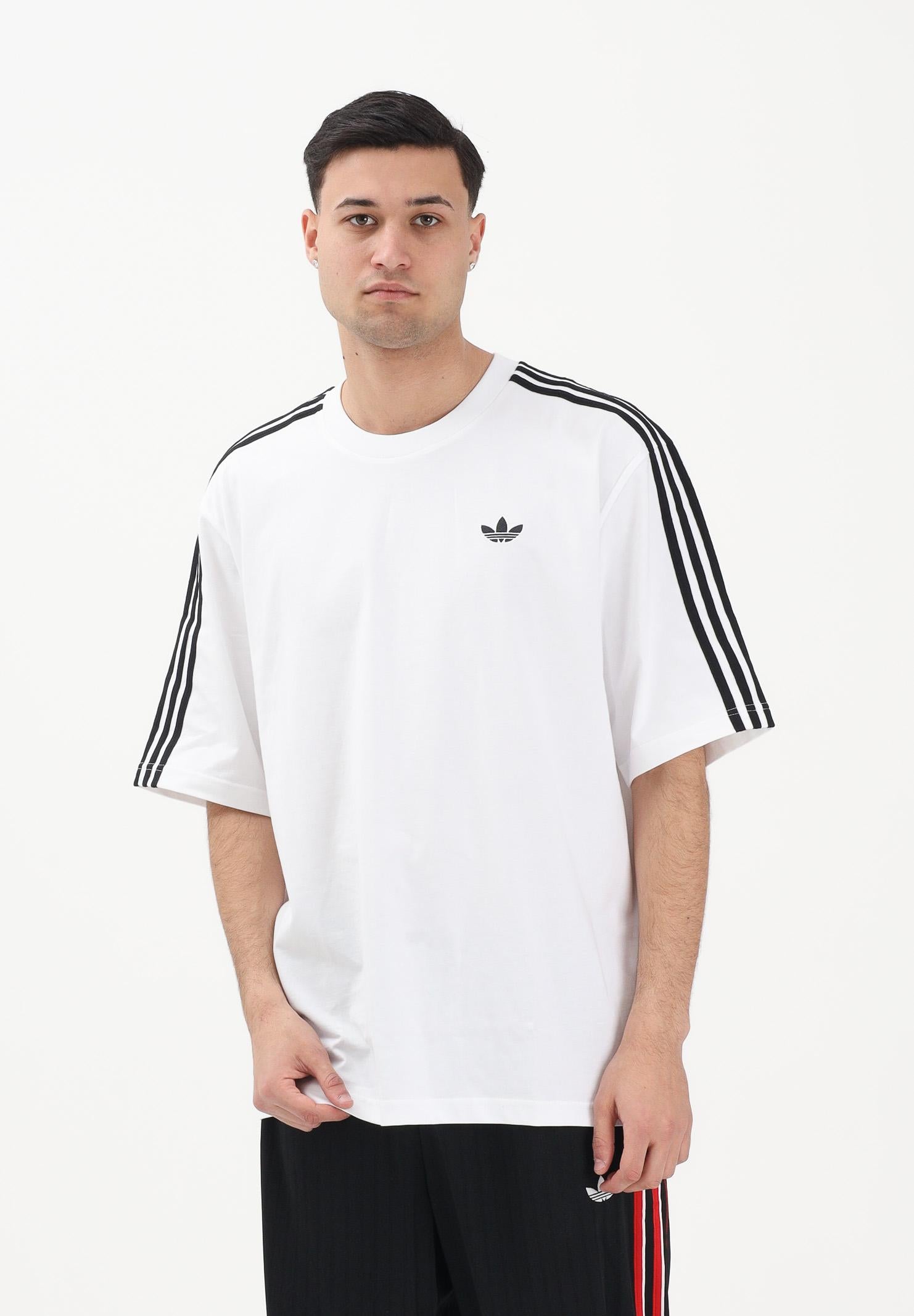 ADIDAS ORIGINALS T-shirt a manica corta Adicolor 3-Stripes Oversized bianca da uomo KD4096 . ADIDAS ORIGINALS