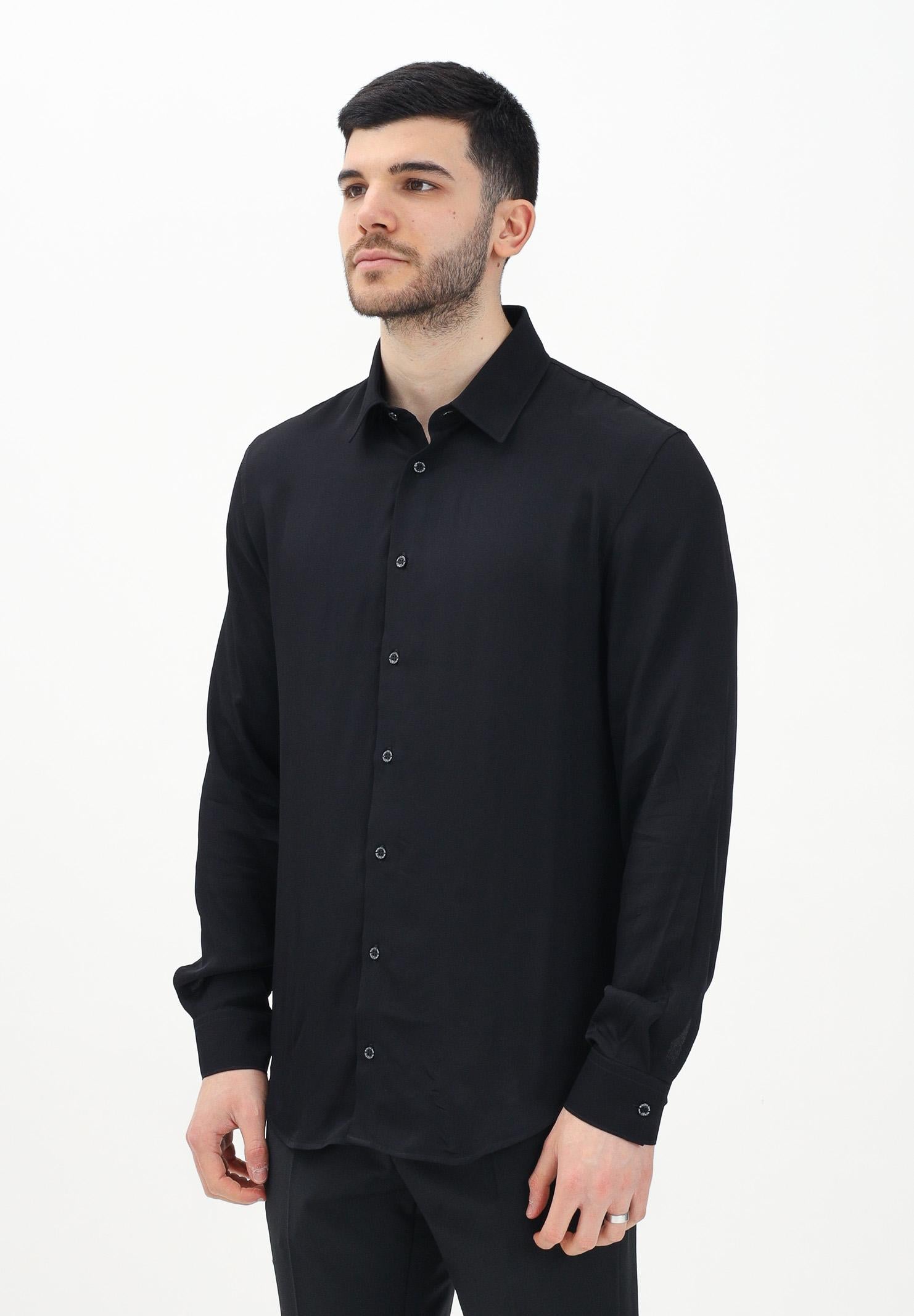 PATRIZIA PEPE Camicia a manica lunga nera da uomo 5C0310A093U K102 PATRIZIA PEPE