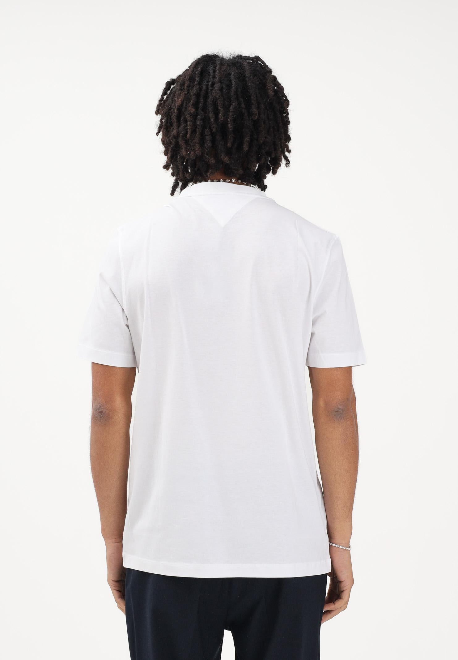 TOMMY HILFIGER T-shirt a manica corta bianca da uomo con logo MW0MW42393 YBR TOMMY HILFIGER