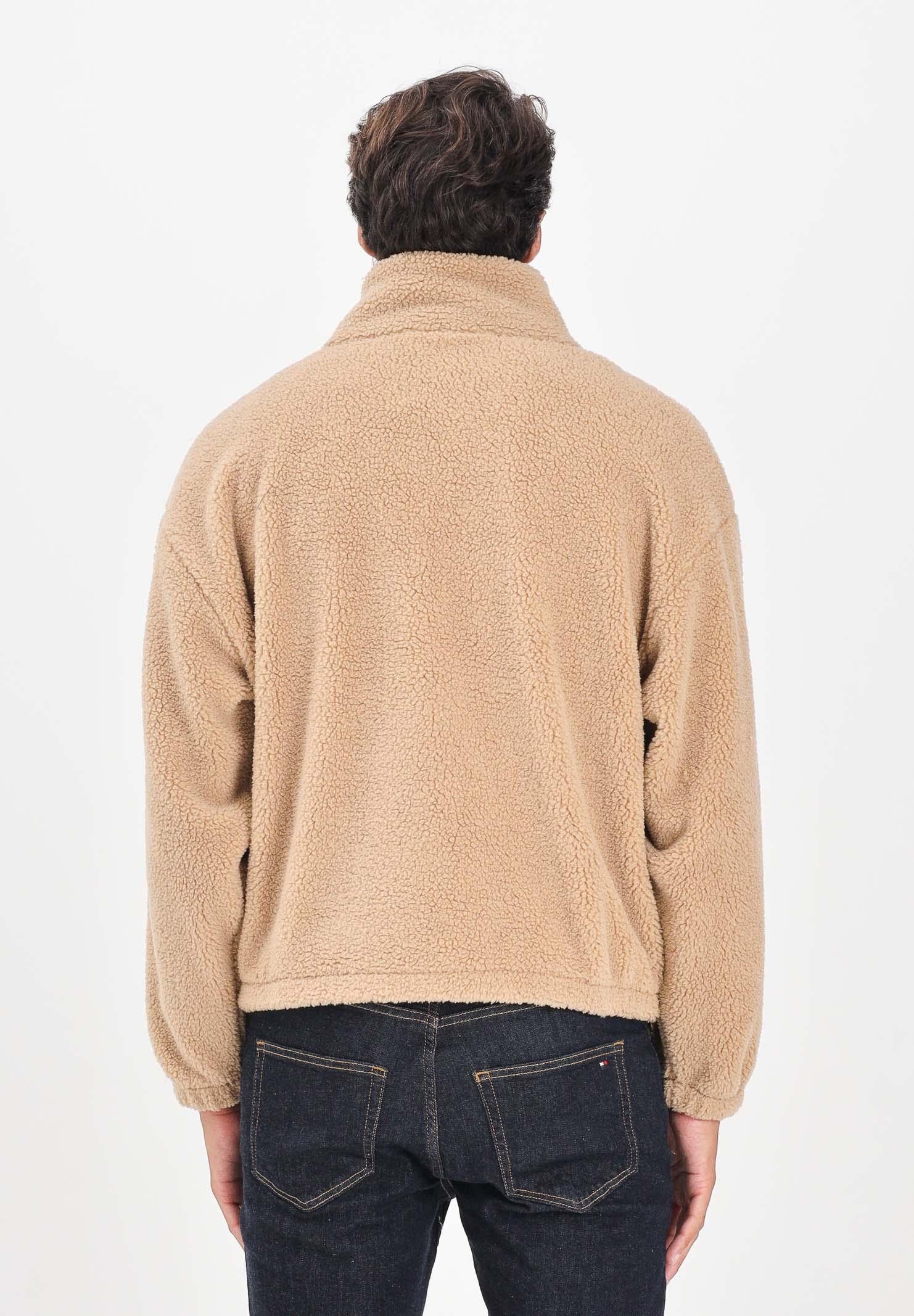 ADIDAS ORIGINALS Felpa con zip Teddy Trefoil Essentials beige da uomo JW2783 ADIDAS ORIGINALS