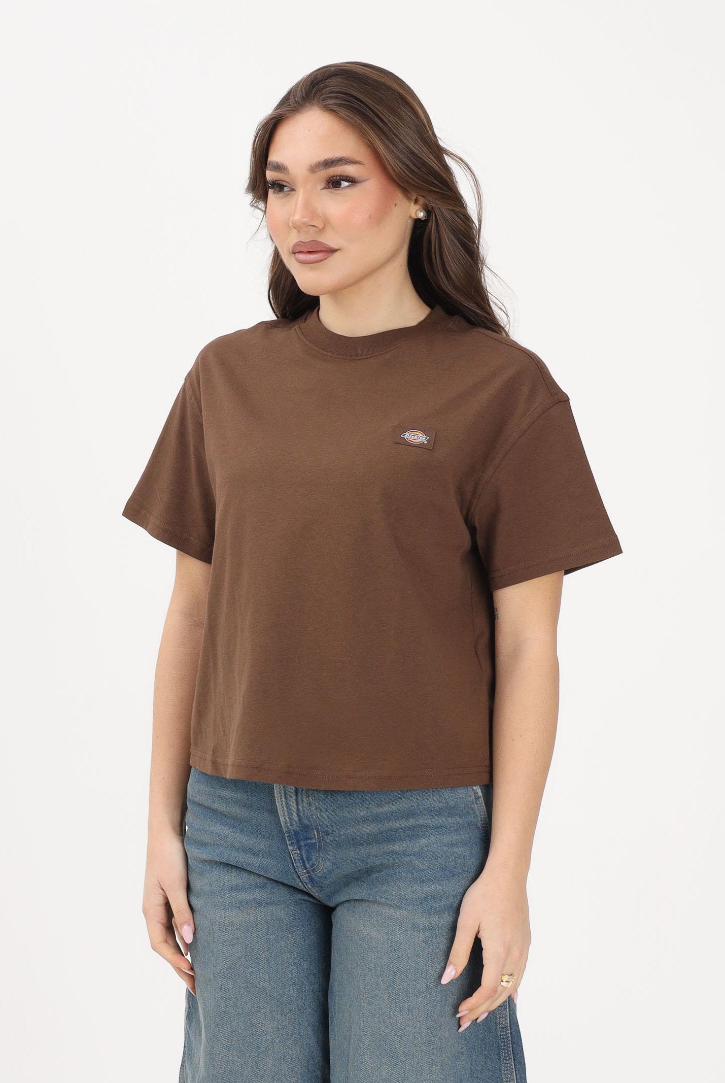 DICKIES T-shirt a manica corta Oakport marrone da donna DK0A4Y8L0TB1 . DIckies