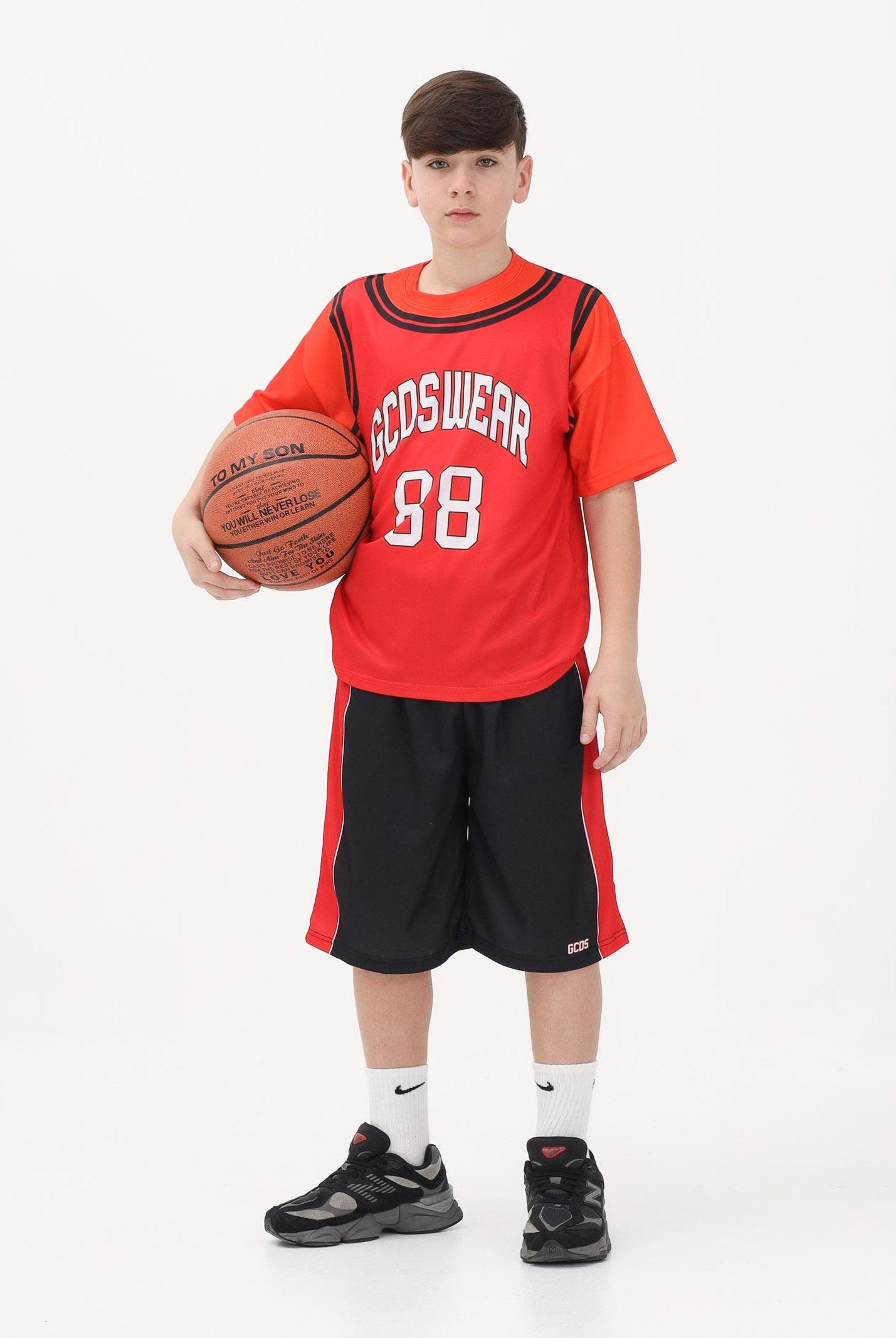 GCDS Shorts nero per donna, ragazzi e bambini con logo C1BJQL707J338 999R GCDS