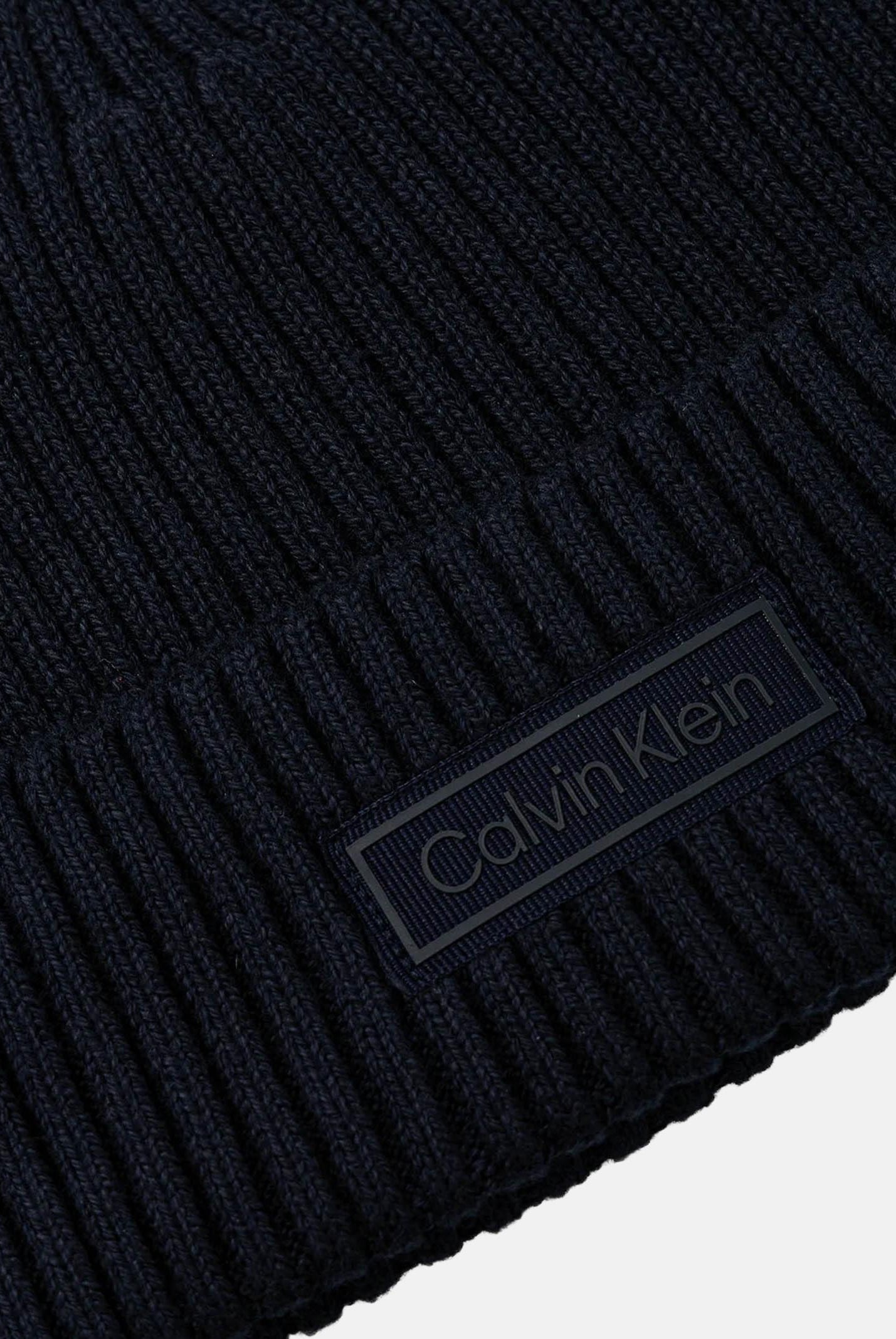 CALVIN KLEIN Berretto di lana blu per uomo e donna con logo LV04D8053G CEF CALVIN KLEIN