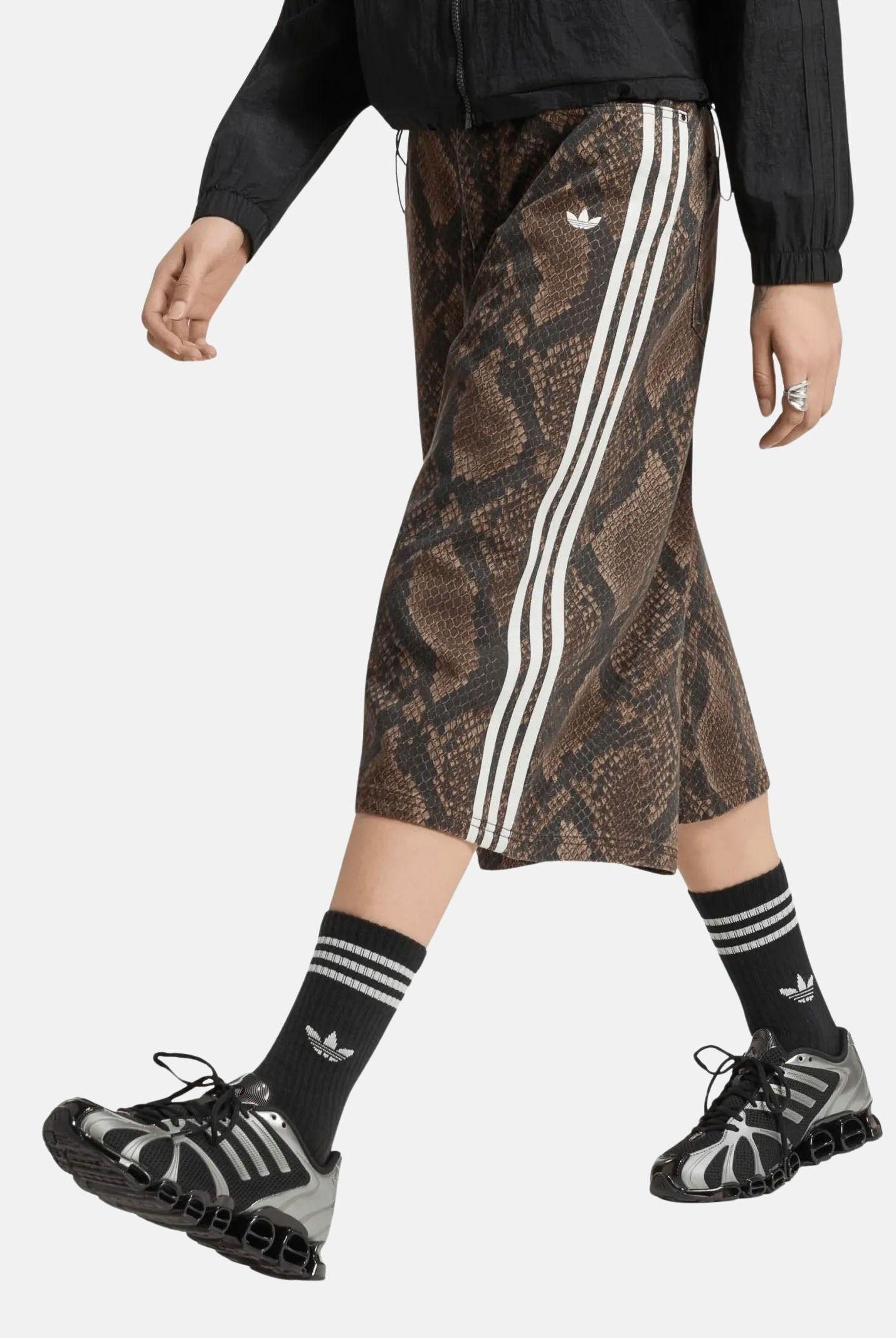 ADIDAS ORIGINALS shorts donna Snake Print Denim Bermuda Shorts marrone donna. KX1900 . ADIDAS ORIGINALS