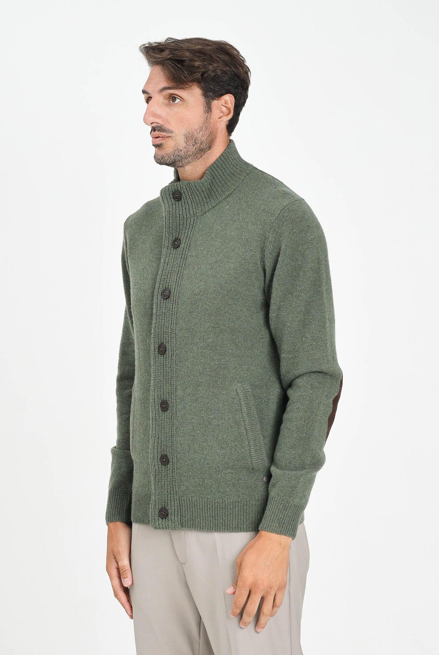 BARBOUR Cardigan Patch verde da uomo 252MMKN0731 OL51 BARBOUR