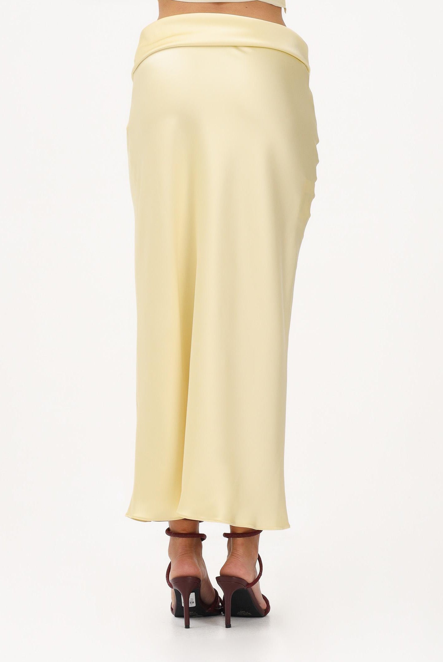 PATRIZIA PEPE Gonna midi gialla da donna con drappeggio 8G0532A269 Y478 PATRIZIA PEPE