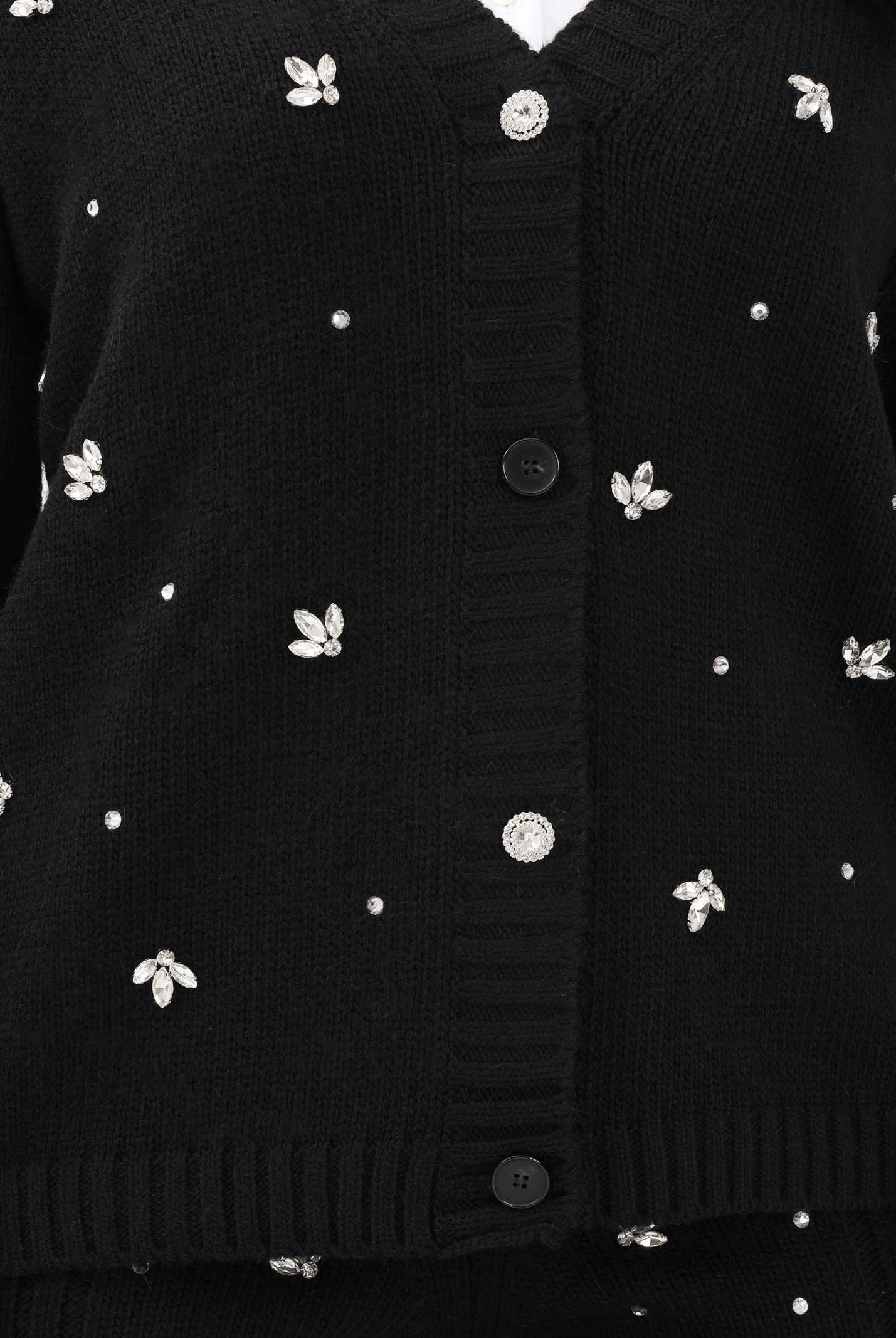 VICOLO Cardigan nero da donna con dettagli gioiello 55153F NE VICOLO